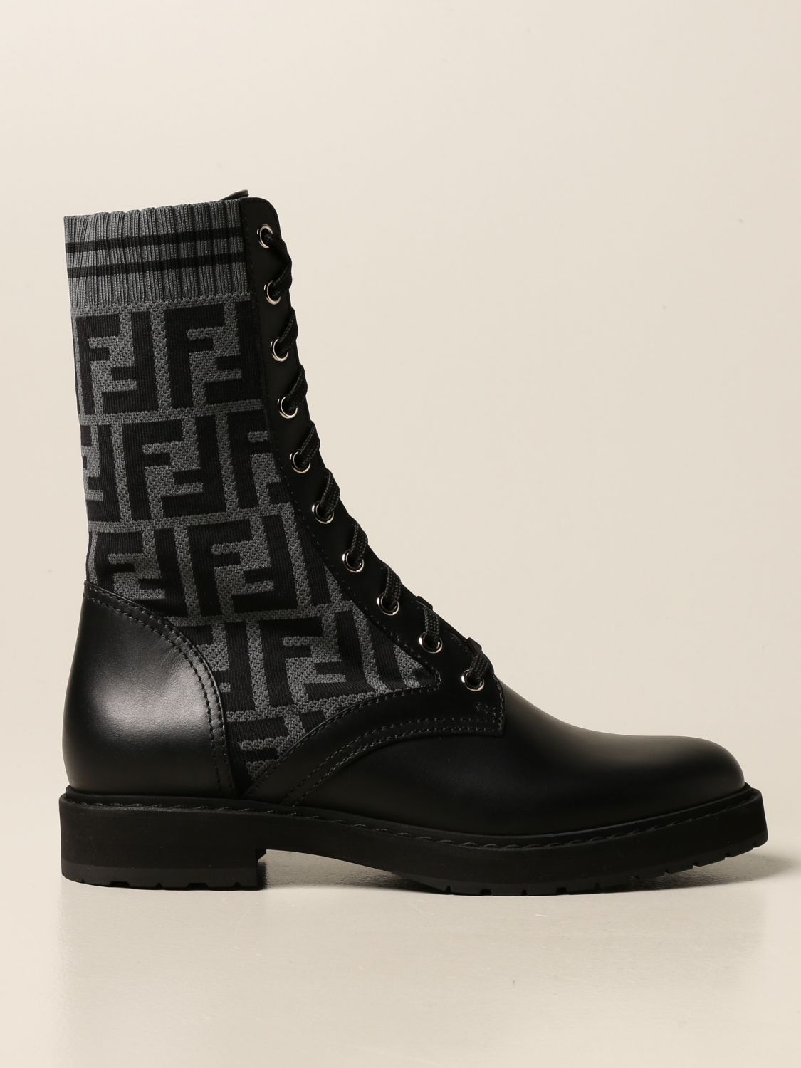 Fendi ankle boot in leather and FF 