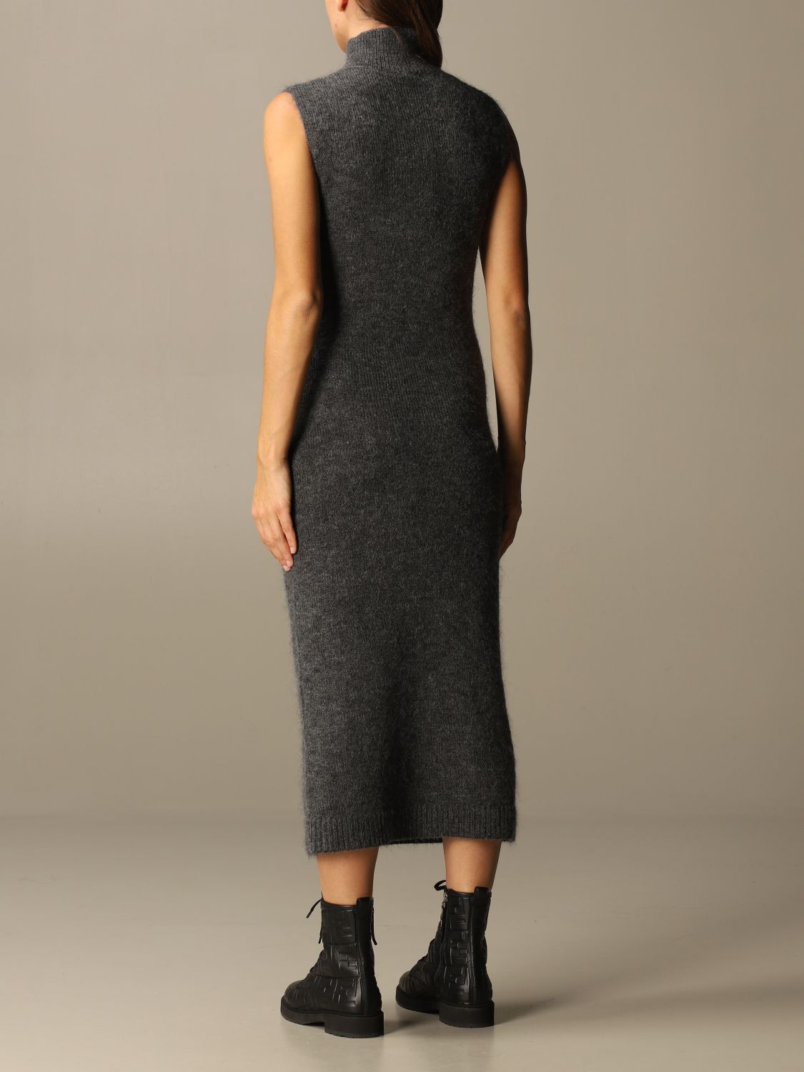 Dress Fendi: Fendi midi dress in wool and cashmere grey 3