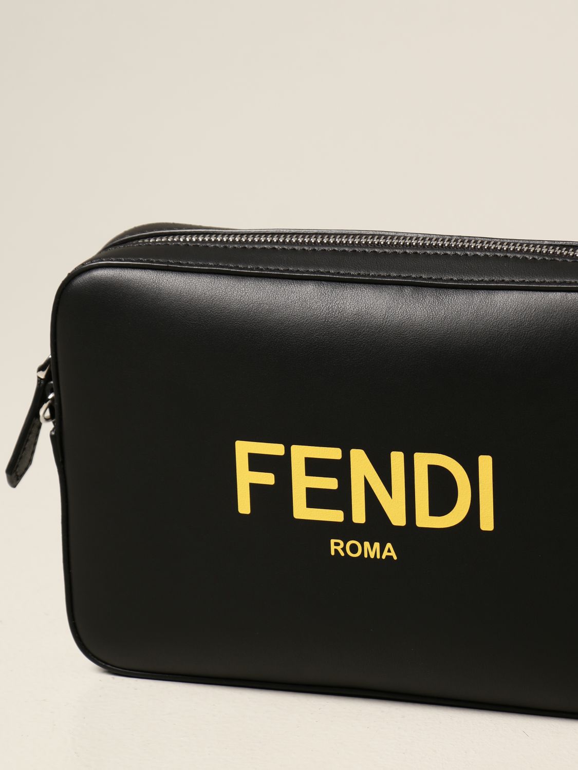 FENDI: camera bag in leather with logo | Bags Fendi Men Black | Bags ...