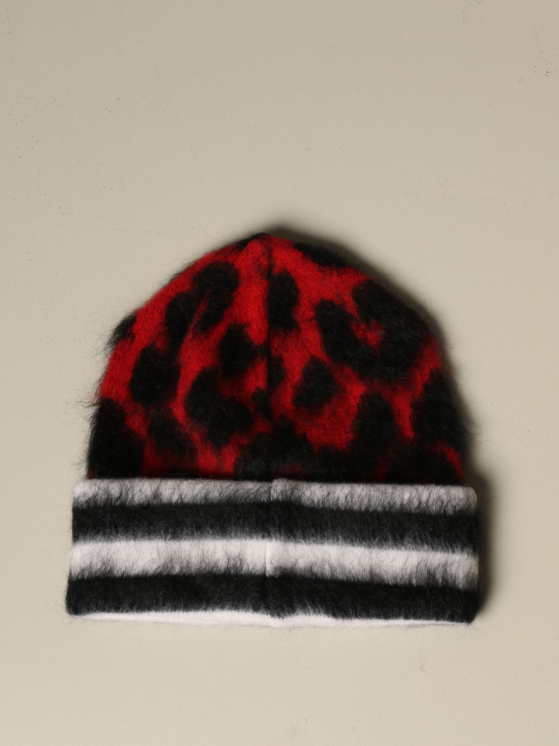 N° 21 Outlet: Cappello N°21 in lana e Mohair animalier - Rosso | Cappello  N° 21 3041 7268 GIGLIO.COM