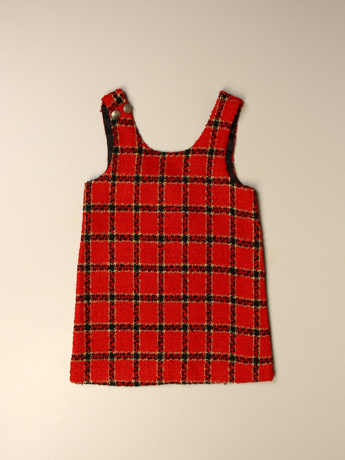 kids red tartan dress