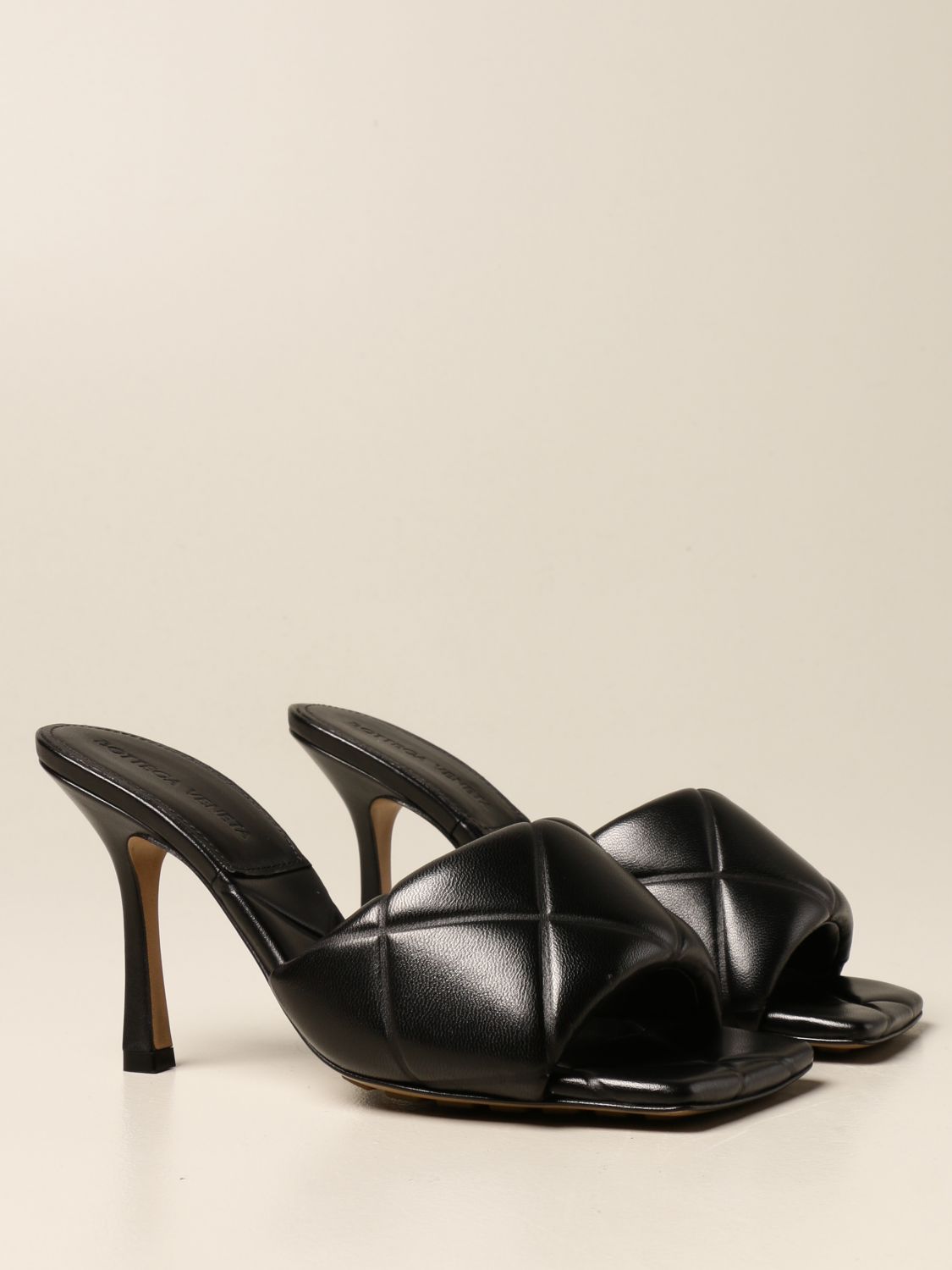 black bottega sandals