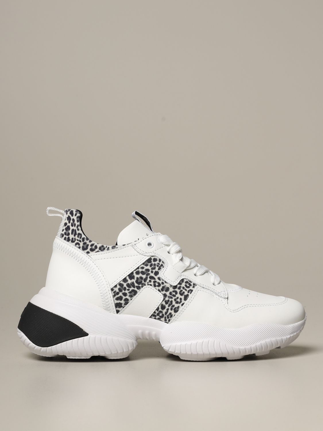 Interaction Hogan x Giglio.com sneakers in animalier leather and suede |  Sneakers Hogan Women White | Sneakers Hogan HXW5250CW72 OPF Giglio EN