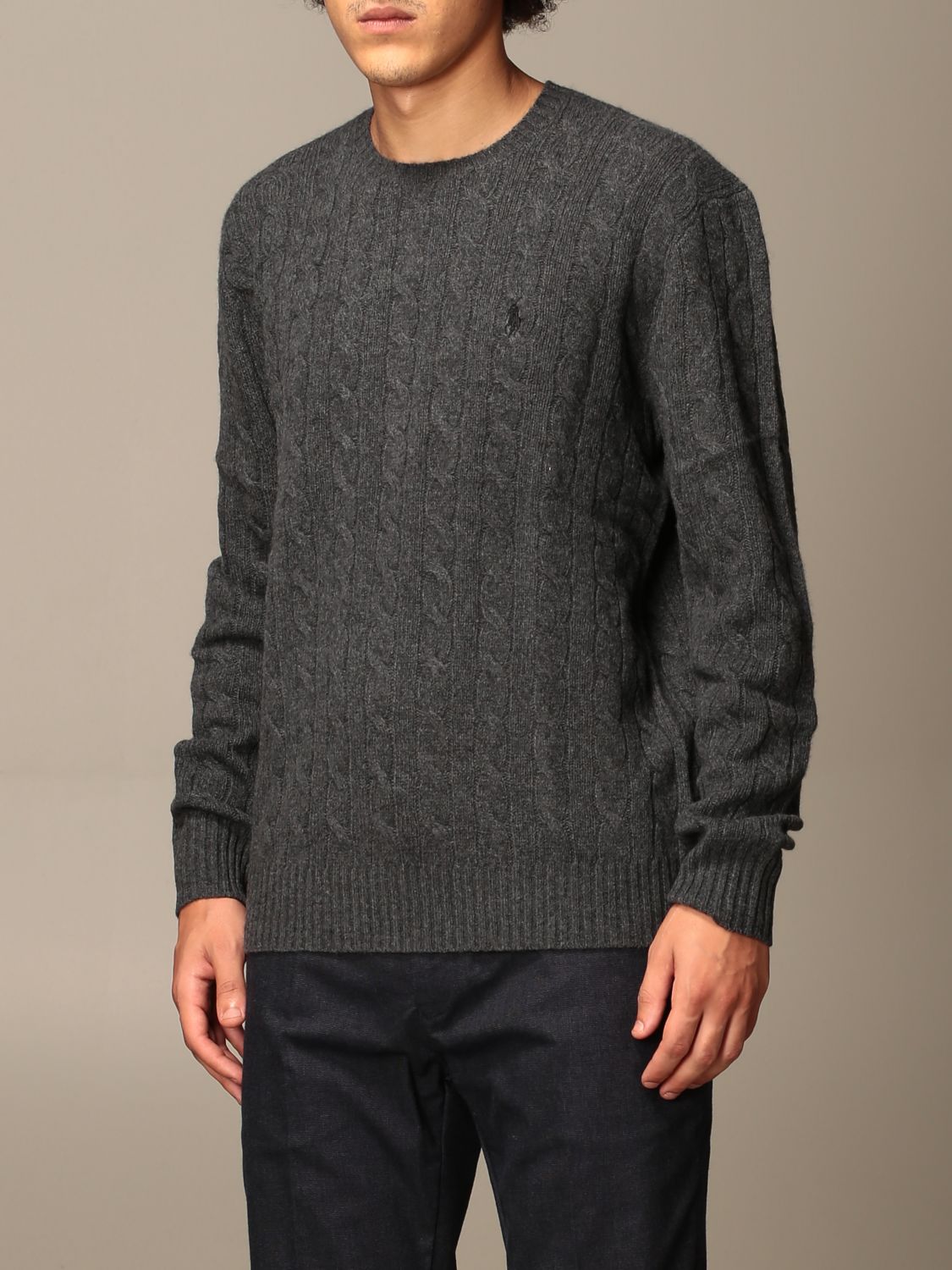 Polo Ralph Lauren pullover in cable-knit wool and cashmere | Sweater Polo  Ralph Lauren Men Grey | Sweater Polo Ralph Lauren 710719546 Giglio EN
