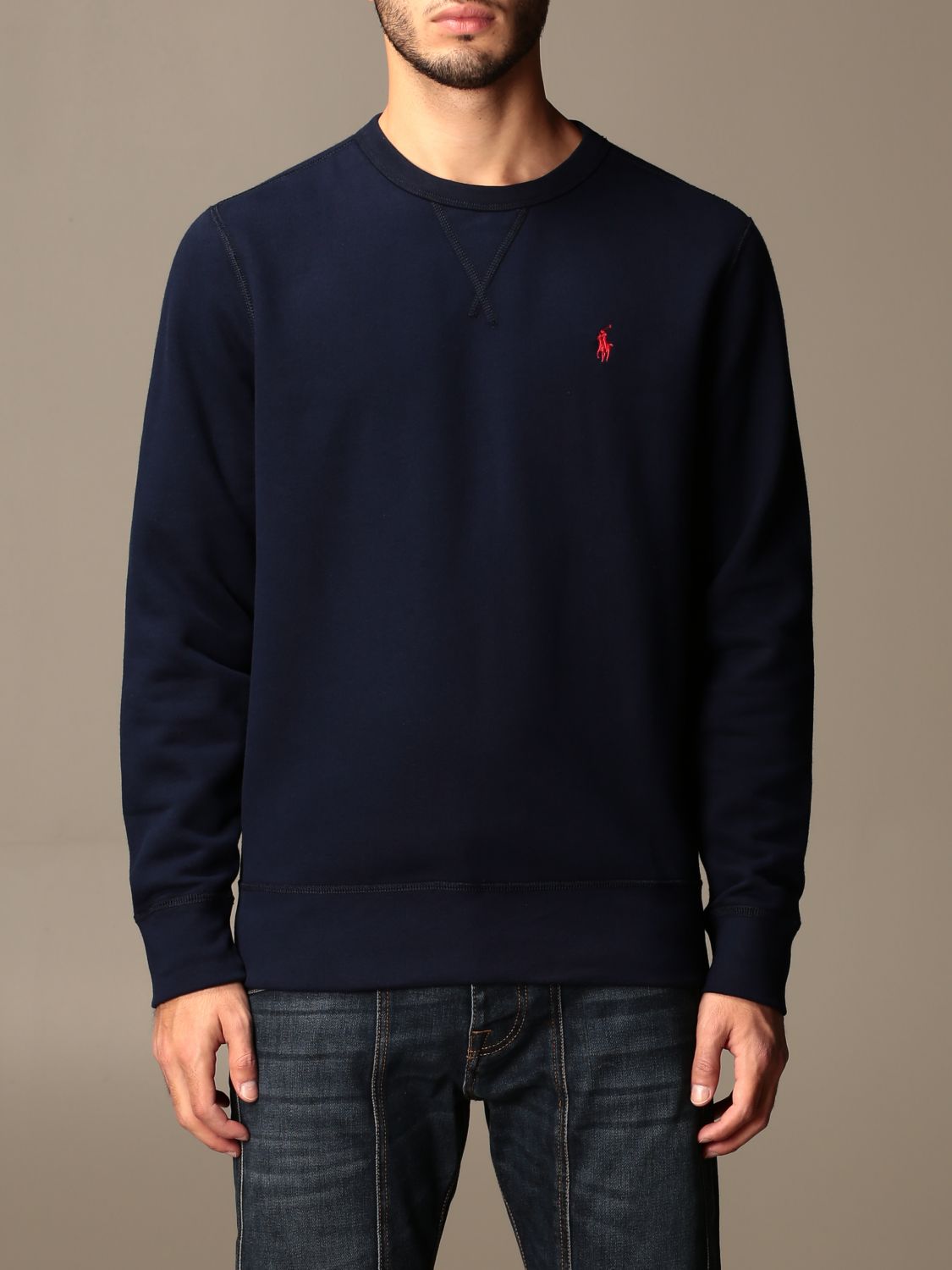 Polo Ralph Lauren Outlet: sweatshirt in washed cotton with logo - Blue