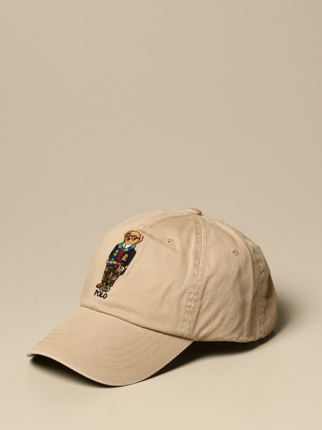 POLO RALPH LAUREN: cotton baseball hat with teddy bear - Kaki | Polo Ralph  Lauren hat 710816779 online on 