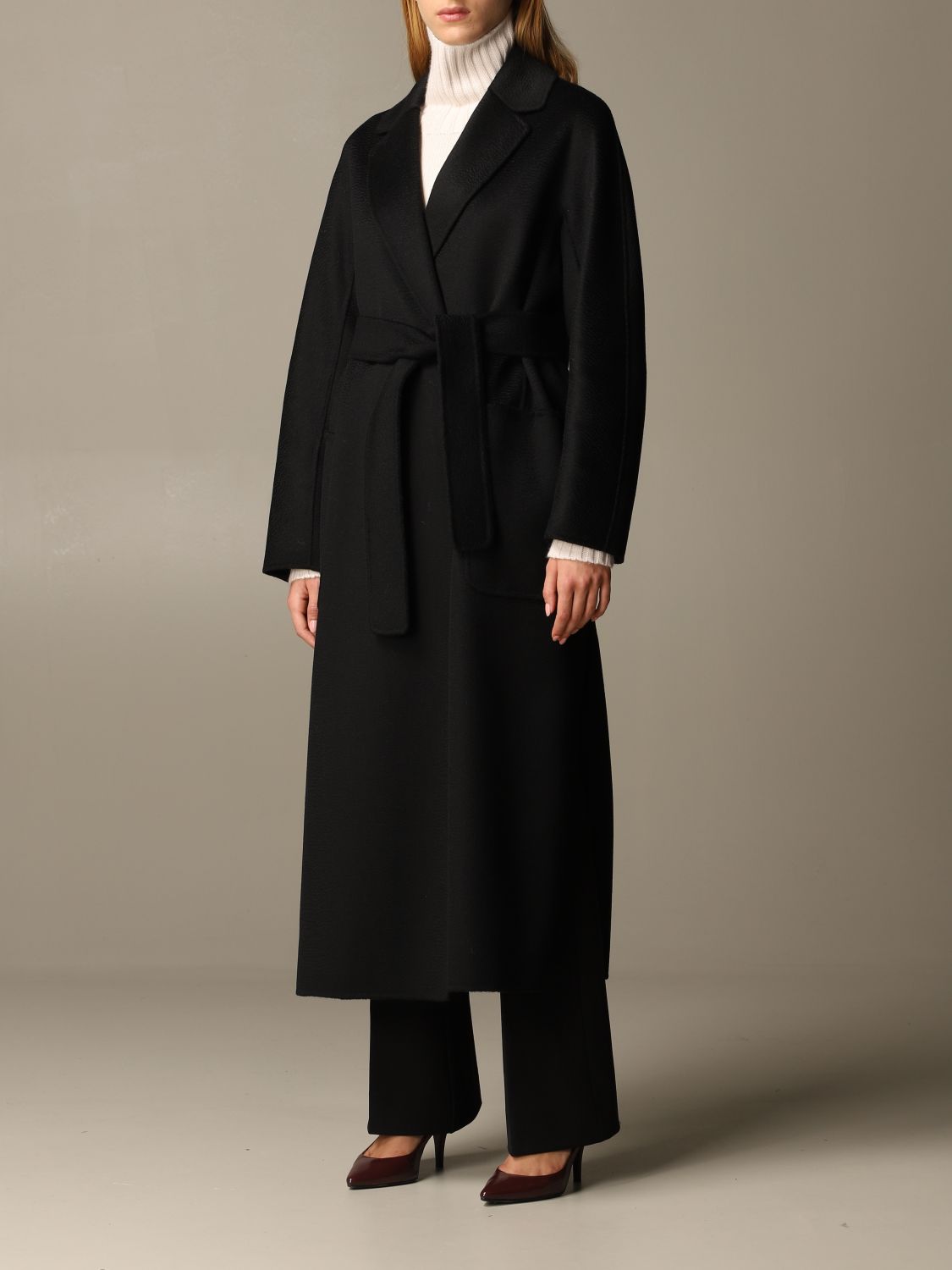 S MAX MARA: Amore coat in virgin wool and cashmere - Black | Coat S Max ...