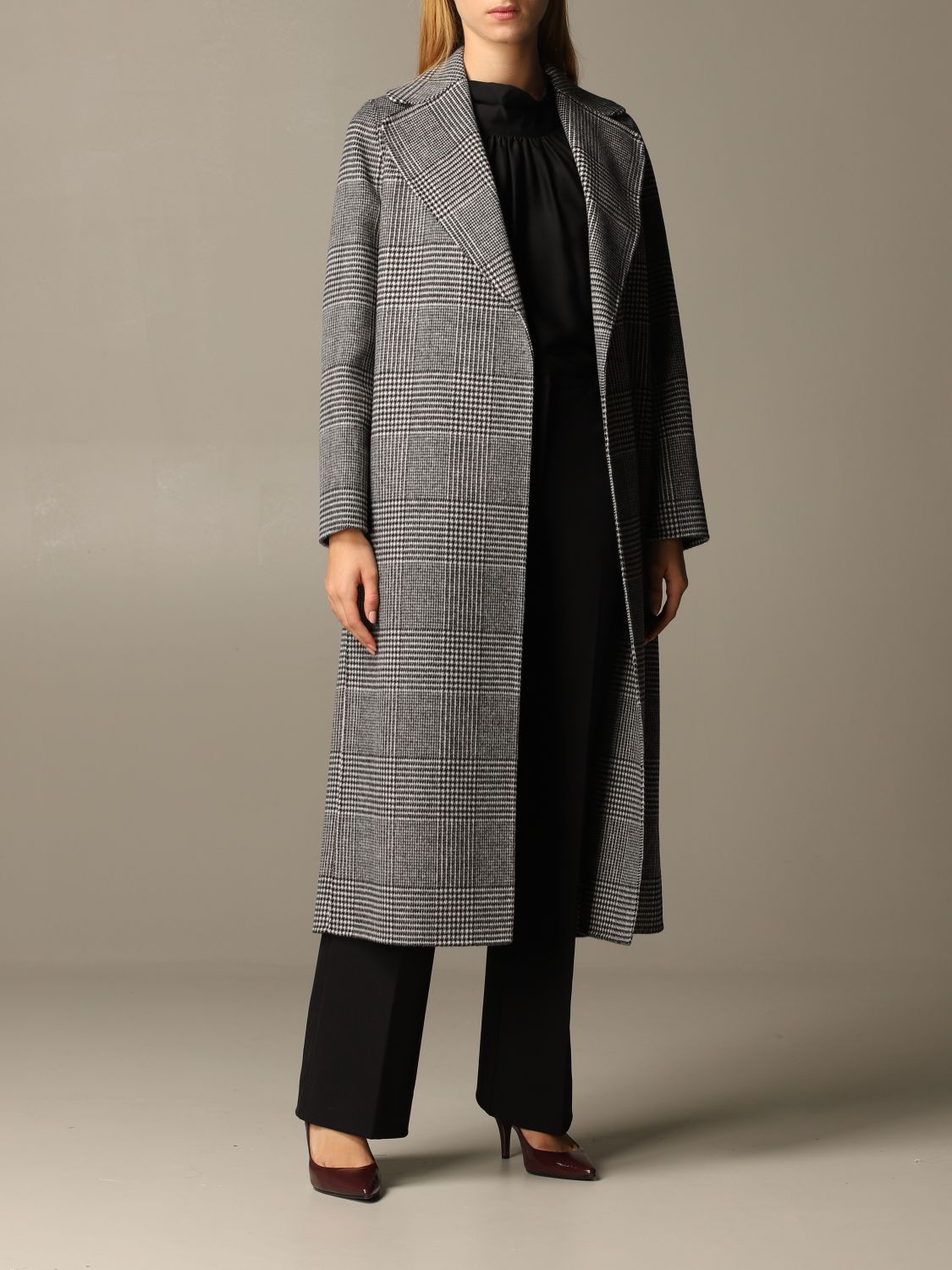 S MAX MARA: Fiorito coat in Prince of Wales wool | Coat S Max Mara ...