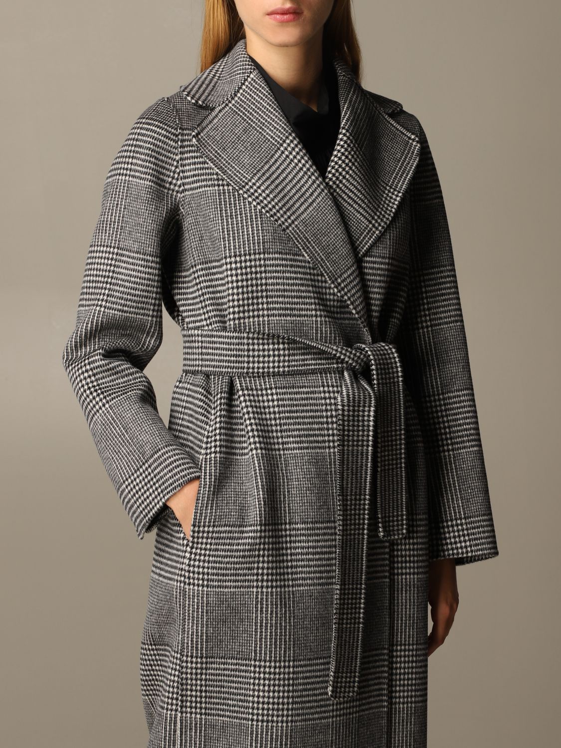 S MAX MARA: Fiorito coat in Prince of Wales wool | Coat S Max Mara ...