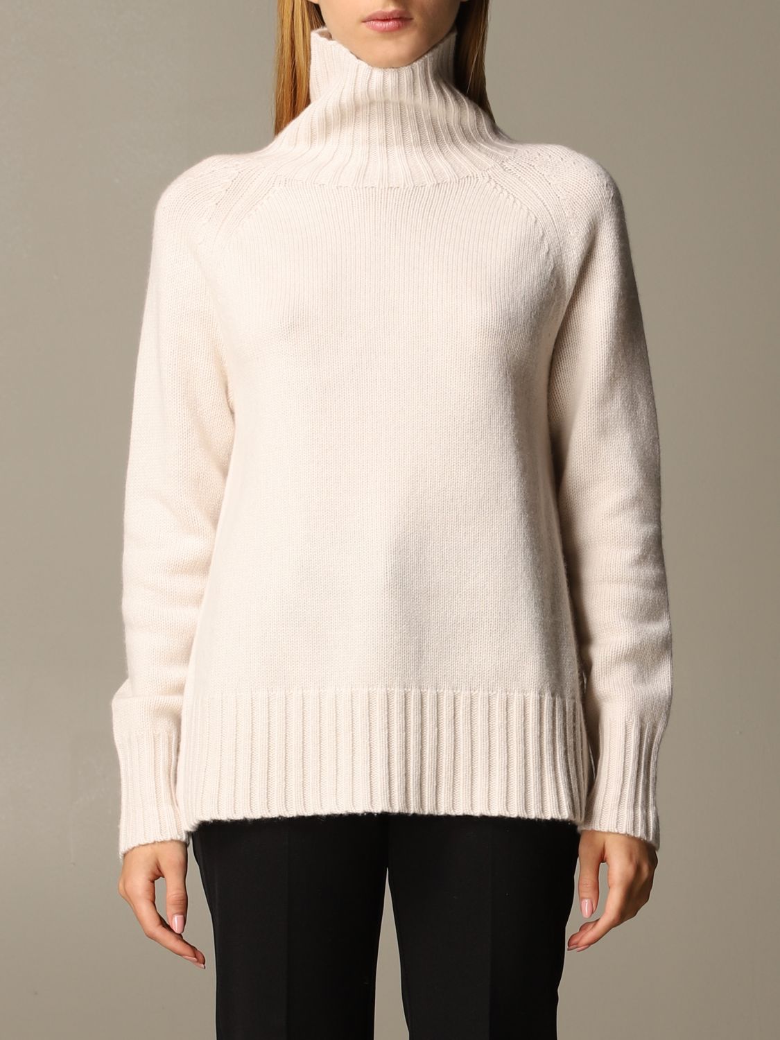 S Max Mara Outlet: Mantova pullover in wool and cashmere - White