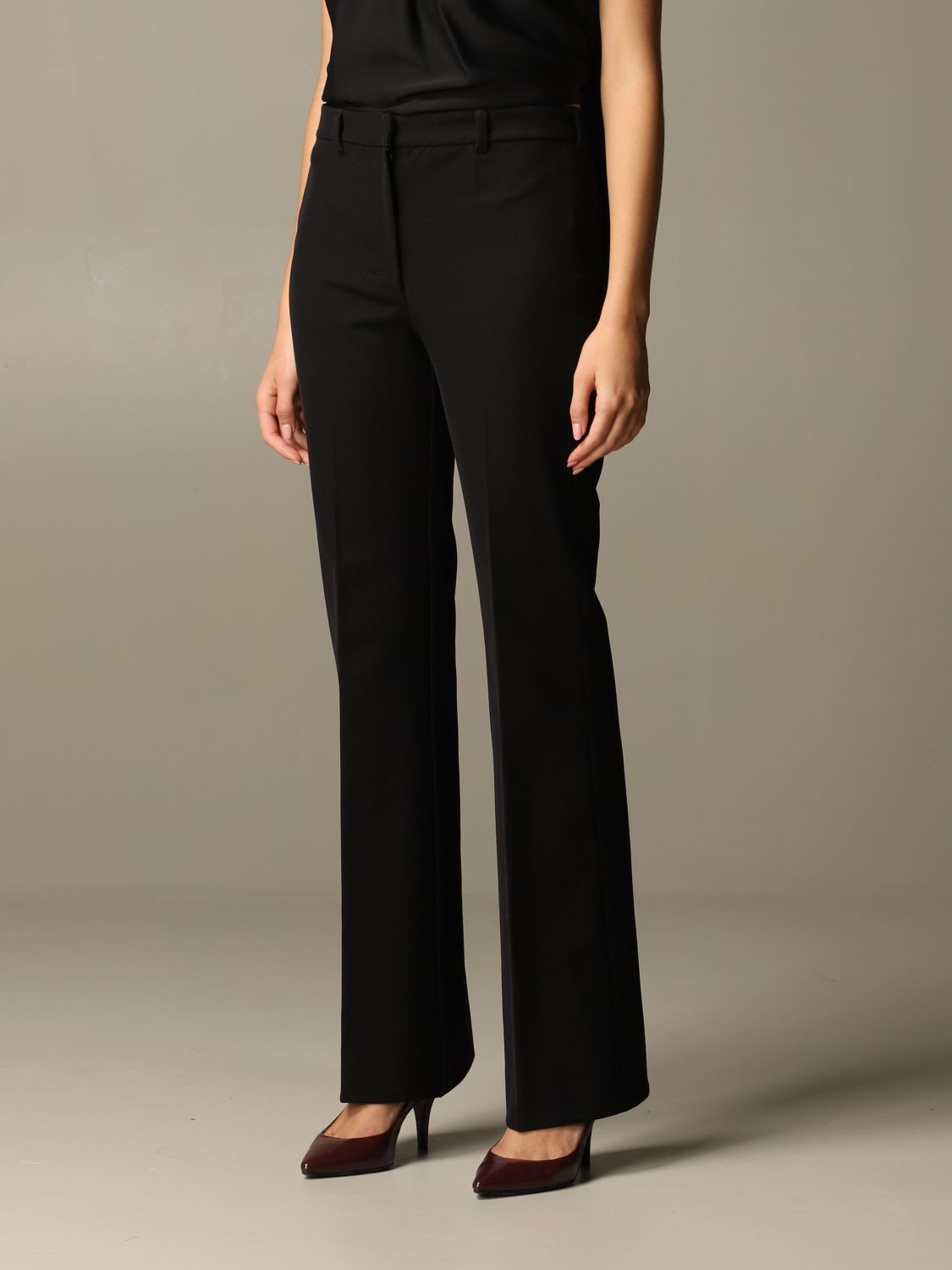 Navona S Max Mara trousers in flare stretch cotton blend | Pants S Max