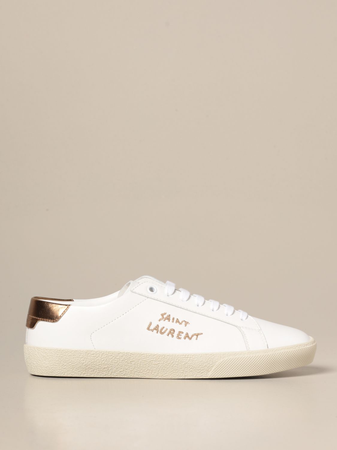 saint laurent andy leather sneakers