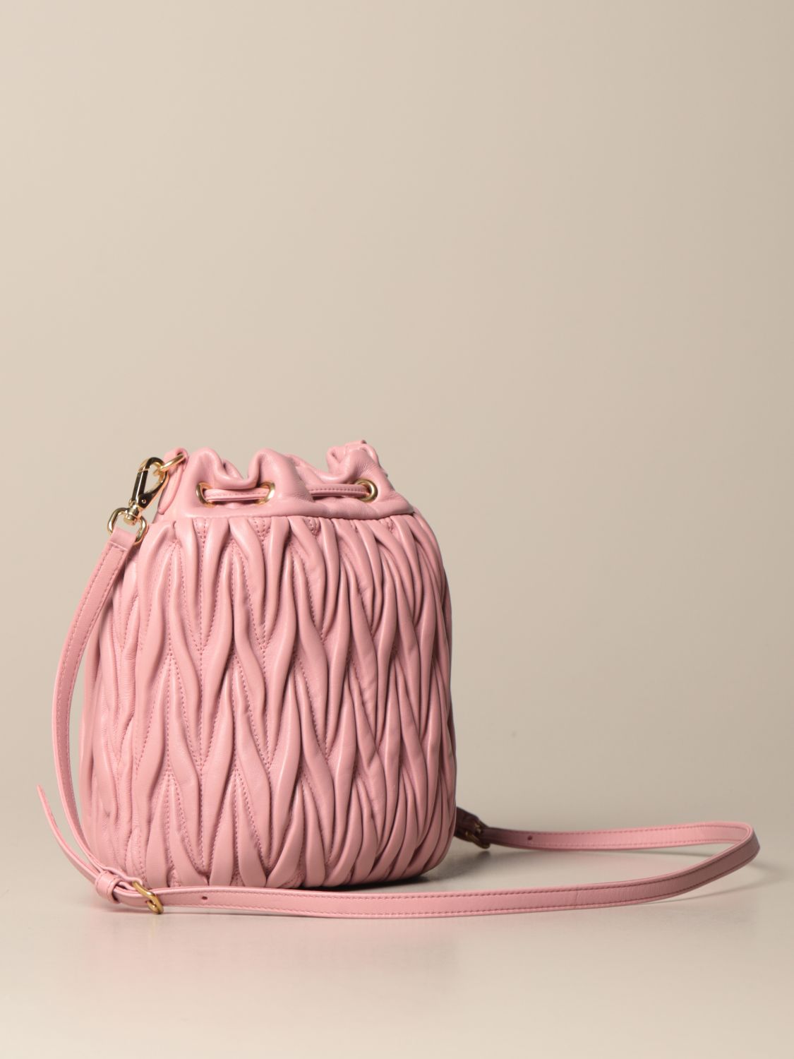 MIU MIU: Miu Délice bag in matelassé leather - Pink  Miu Miu crossbody bags  5BP001 N88 online at