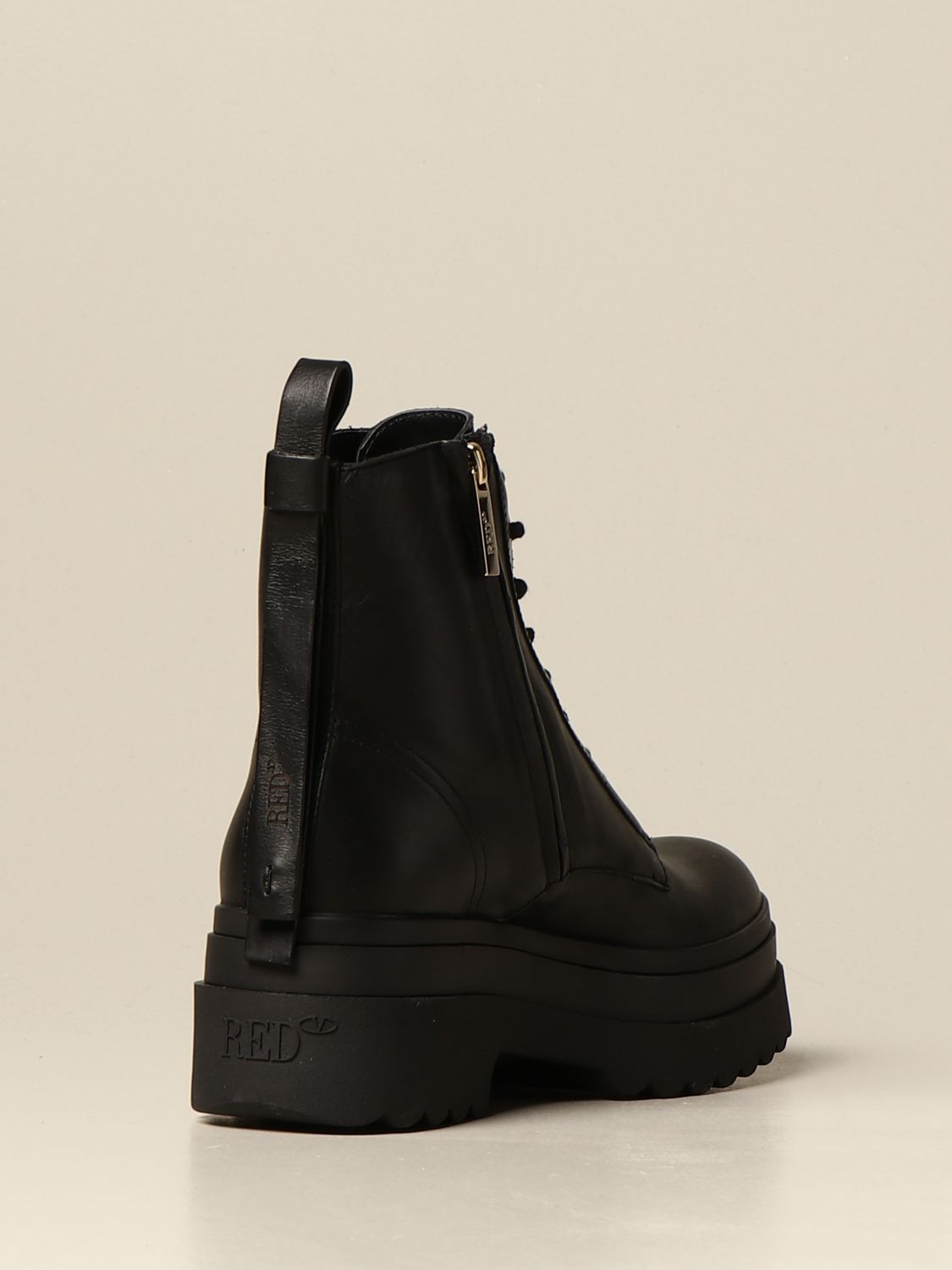 red bottom combat boots