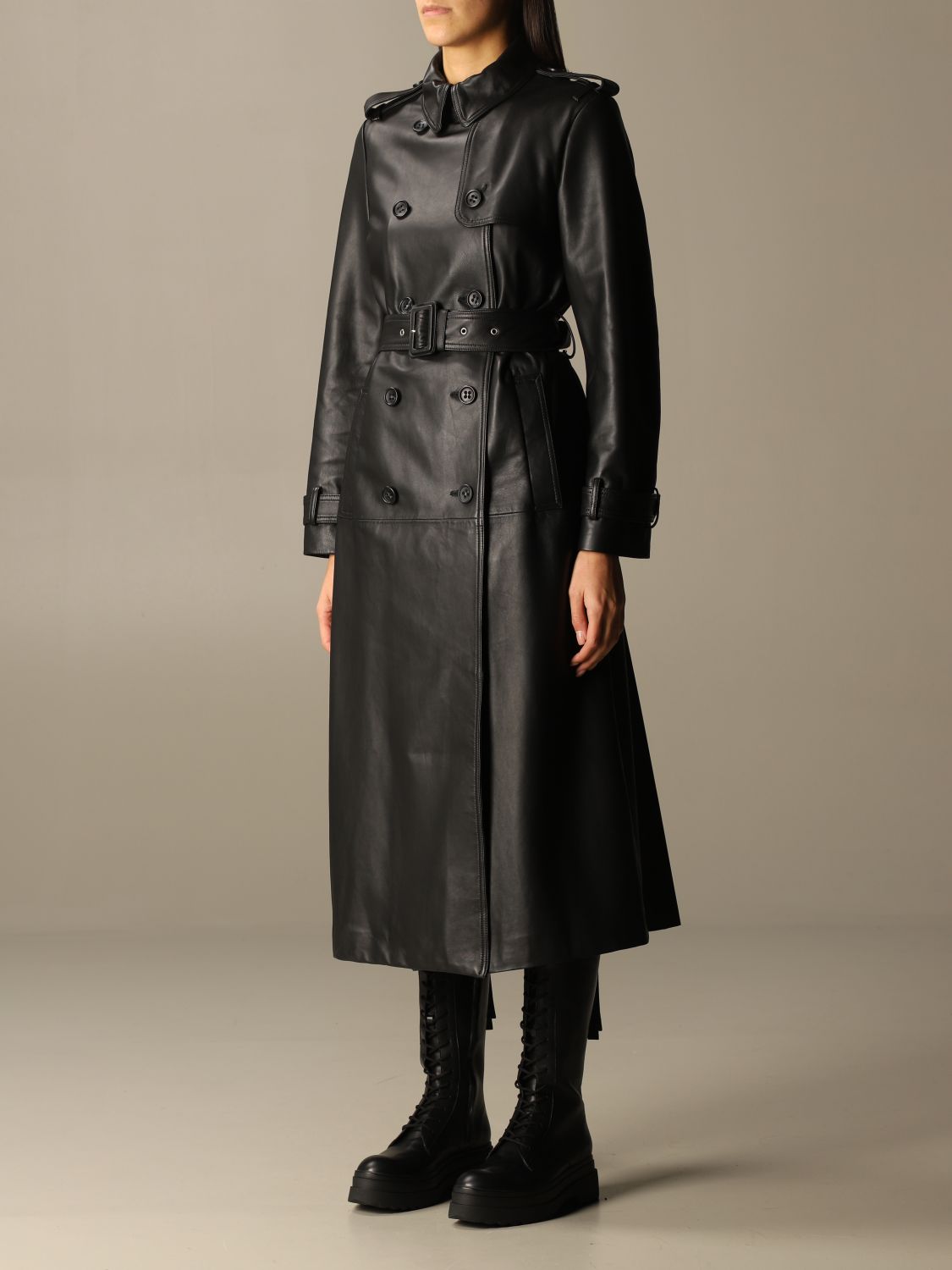 REDValentino Pleated Leather Trench Coat - Trench for Women