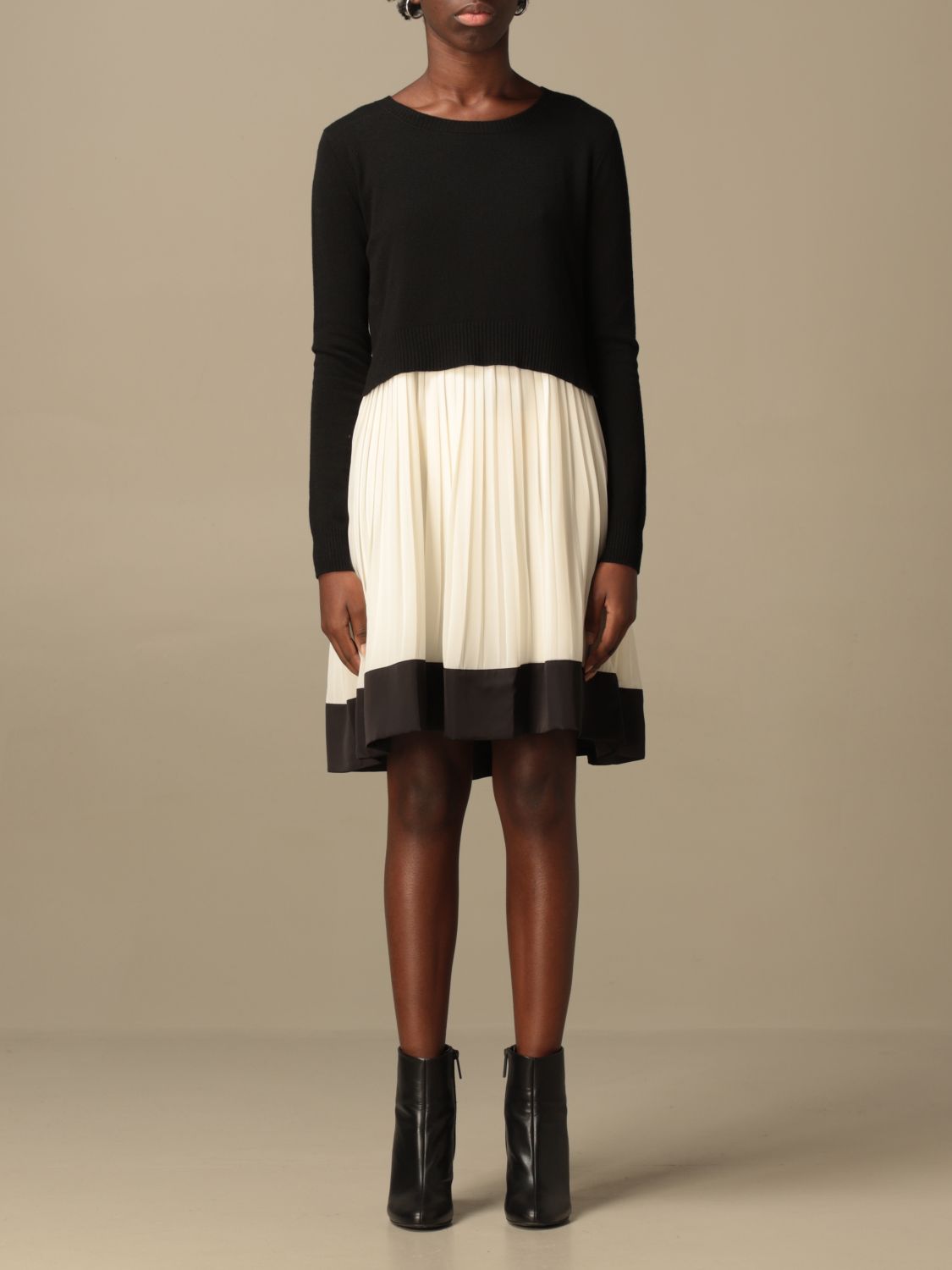 TWINSET Twin set Slip Dress With Knit Black 1 Twinset Dress