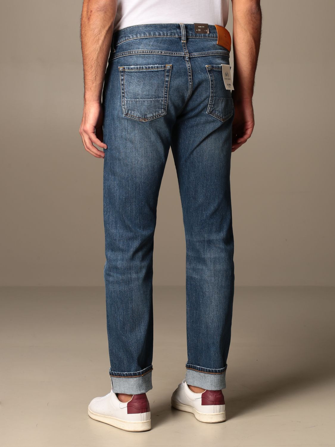 Tela Genova Outlet: Augusto jeans in slim stretch used denim - Denim ...