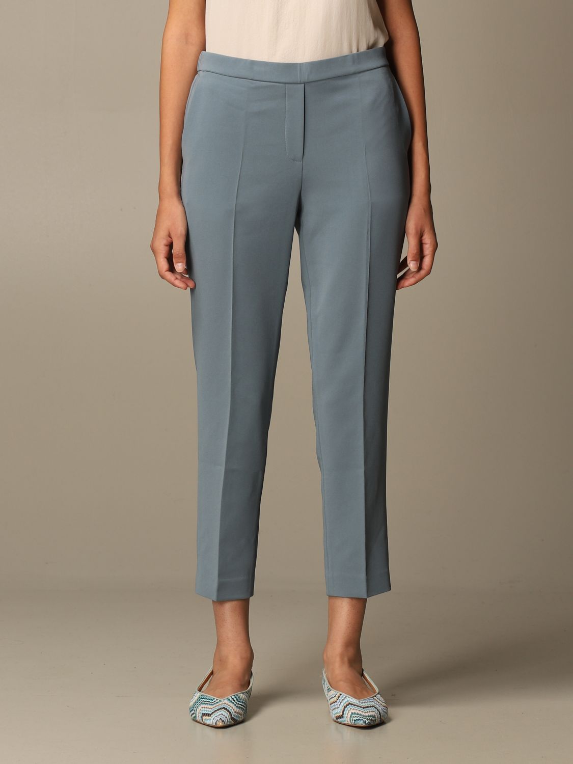 Theory Outlet: trousers in crepe with america pockets - Dust | Pants ...