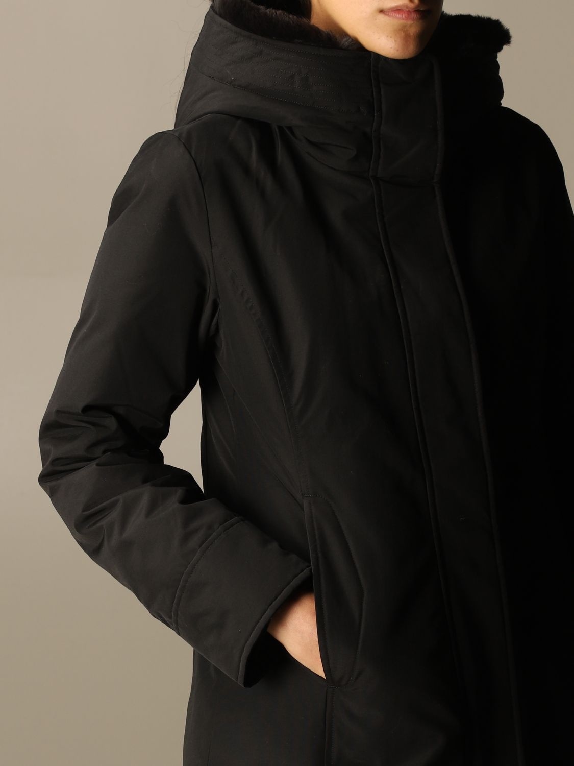 Woolrich Outlet Boulder hooded parka Black 1 Woolrich jacket