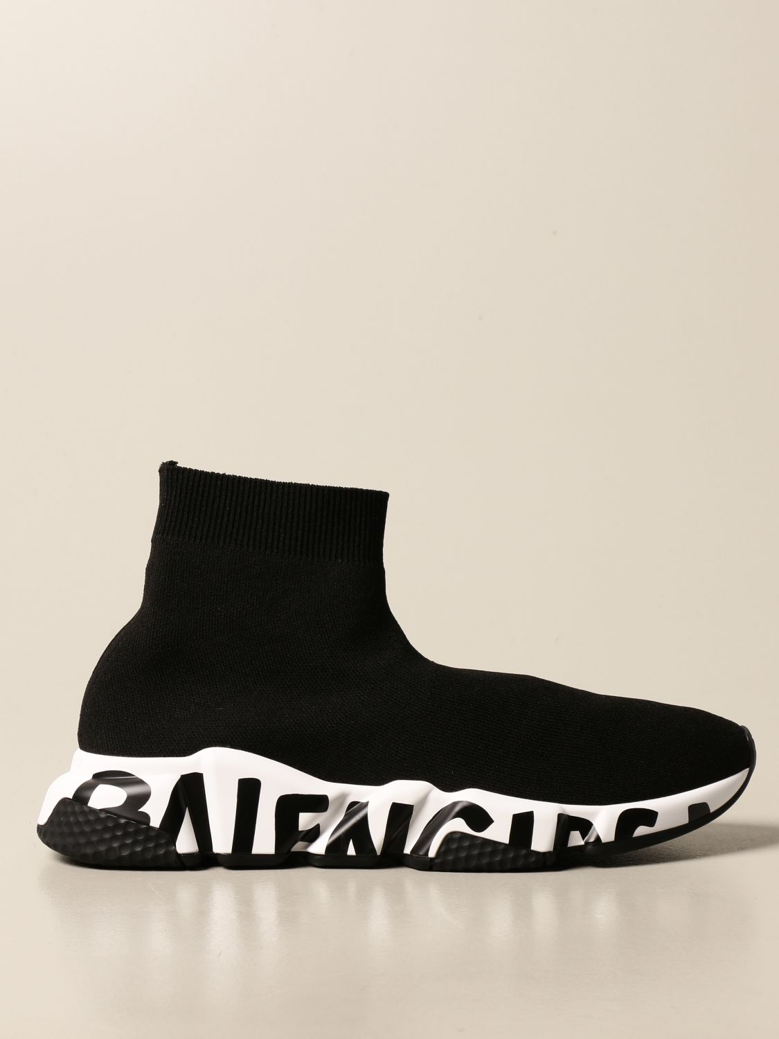 BALENCIAGA: Speed sock sneakers with graffiti sole - Black | Balenciaga  shoes 605942 W05GE online on 