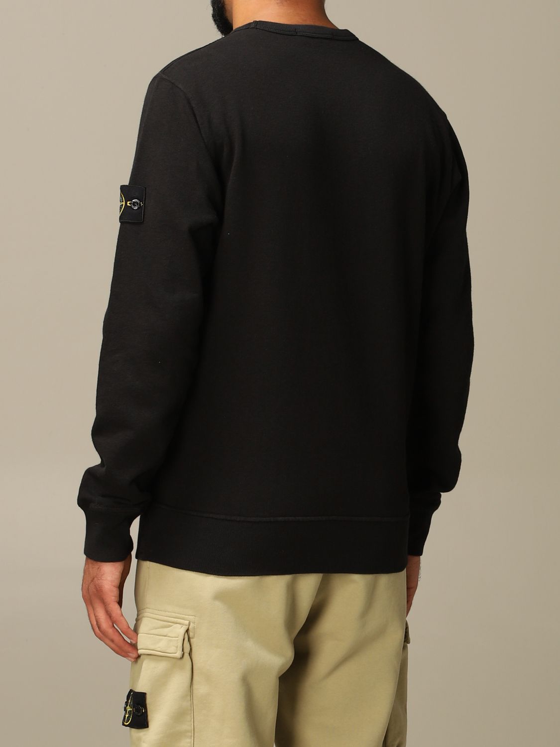STONE ISLAND: with logo and pocket - Black | Stone Island sweatshirt MO721563560 on GIGLIO.COM