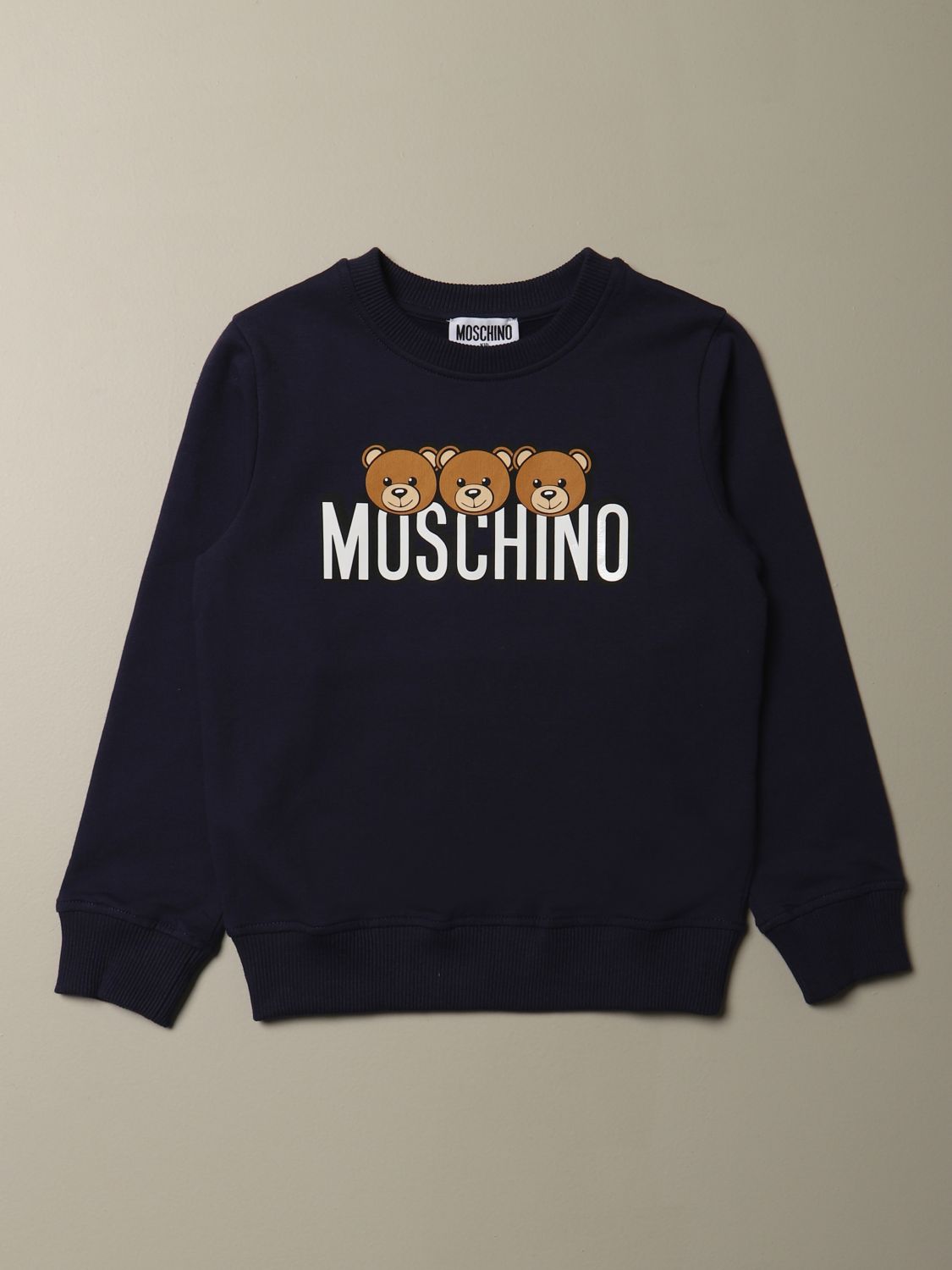 MOSCHINO KID sweatshirt with Teddy logo Blue Moschino Kid sweater