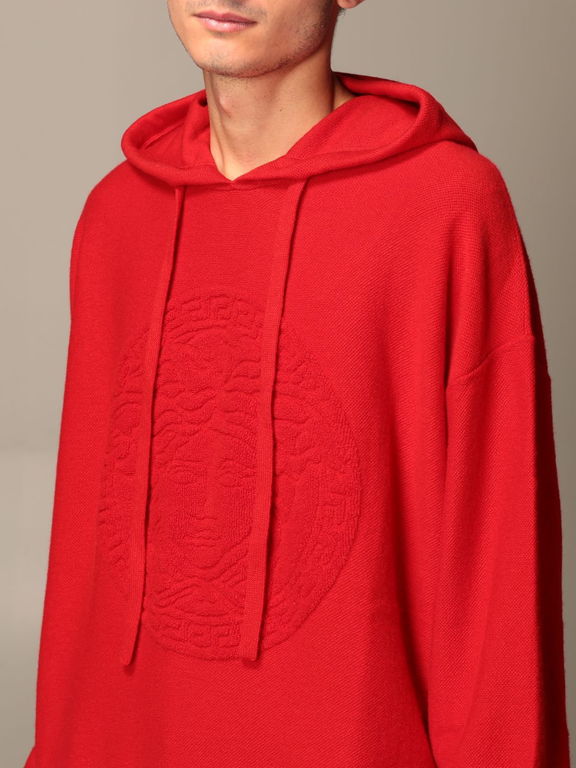 versace hoodie red