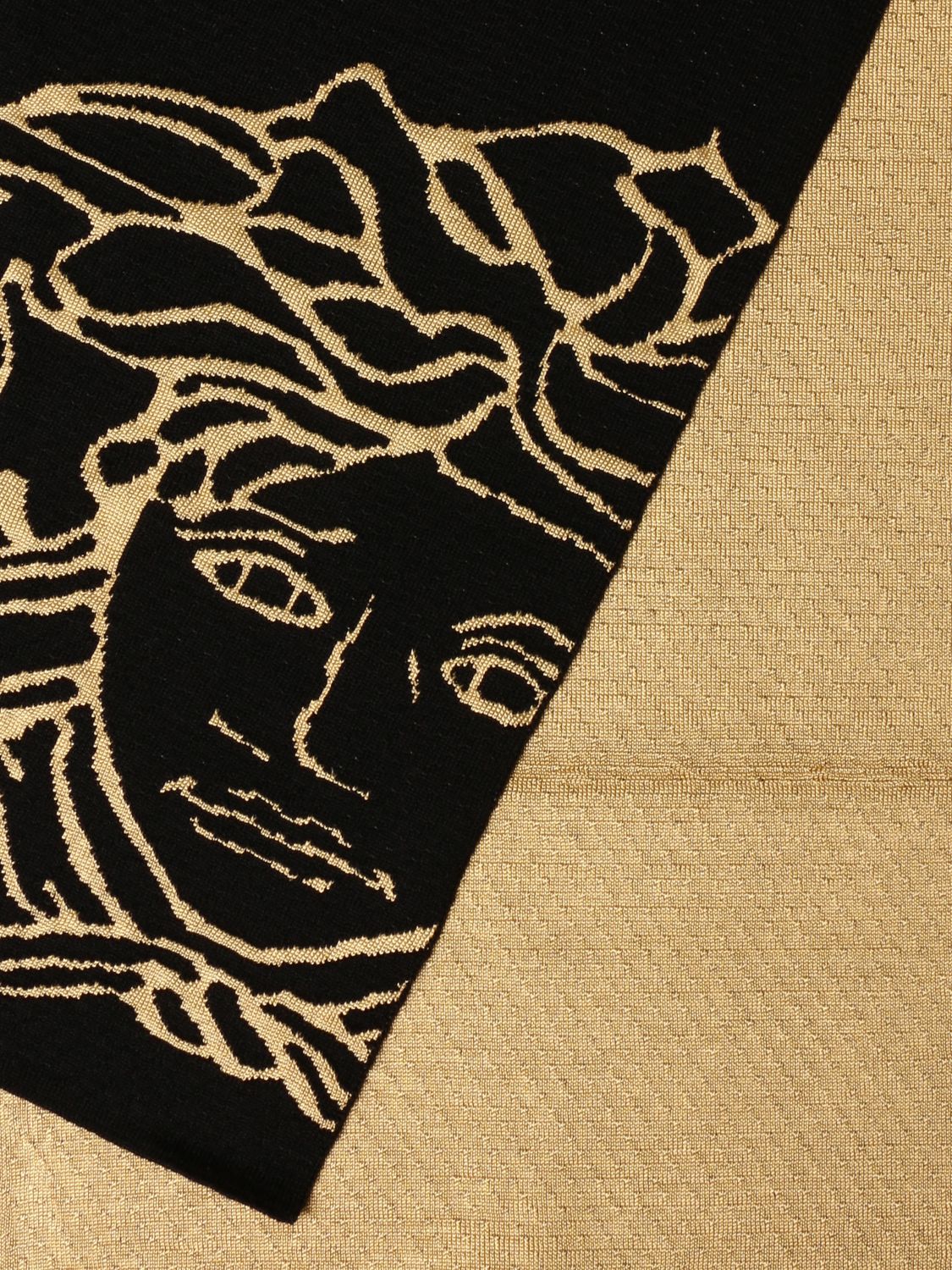 VERSACE wool scarf with medusa head Scarf Versace Men Black Scarf