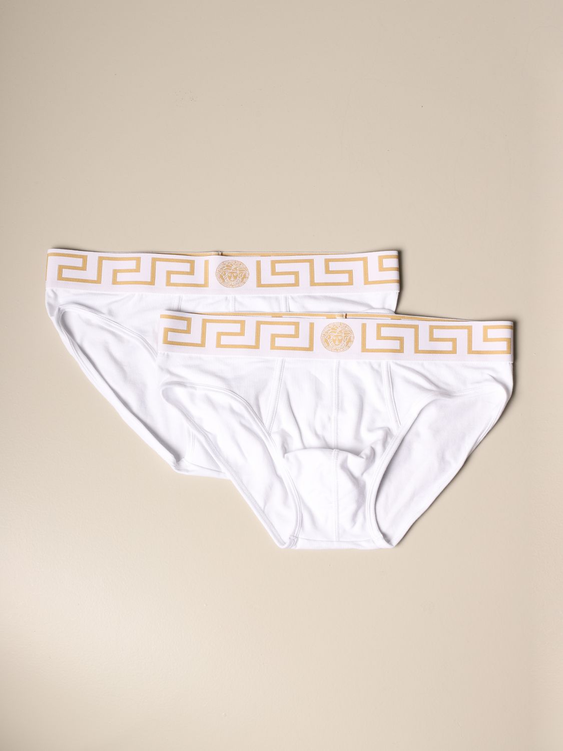 Set of 2 Versace briefs with Greek | Underwear Versace Men White ...