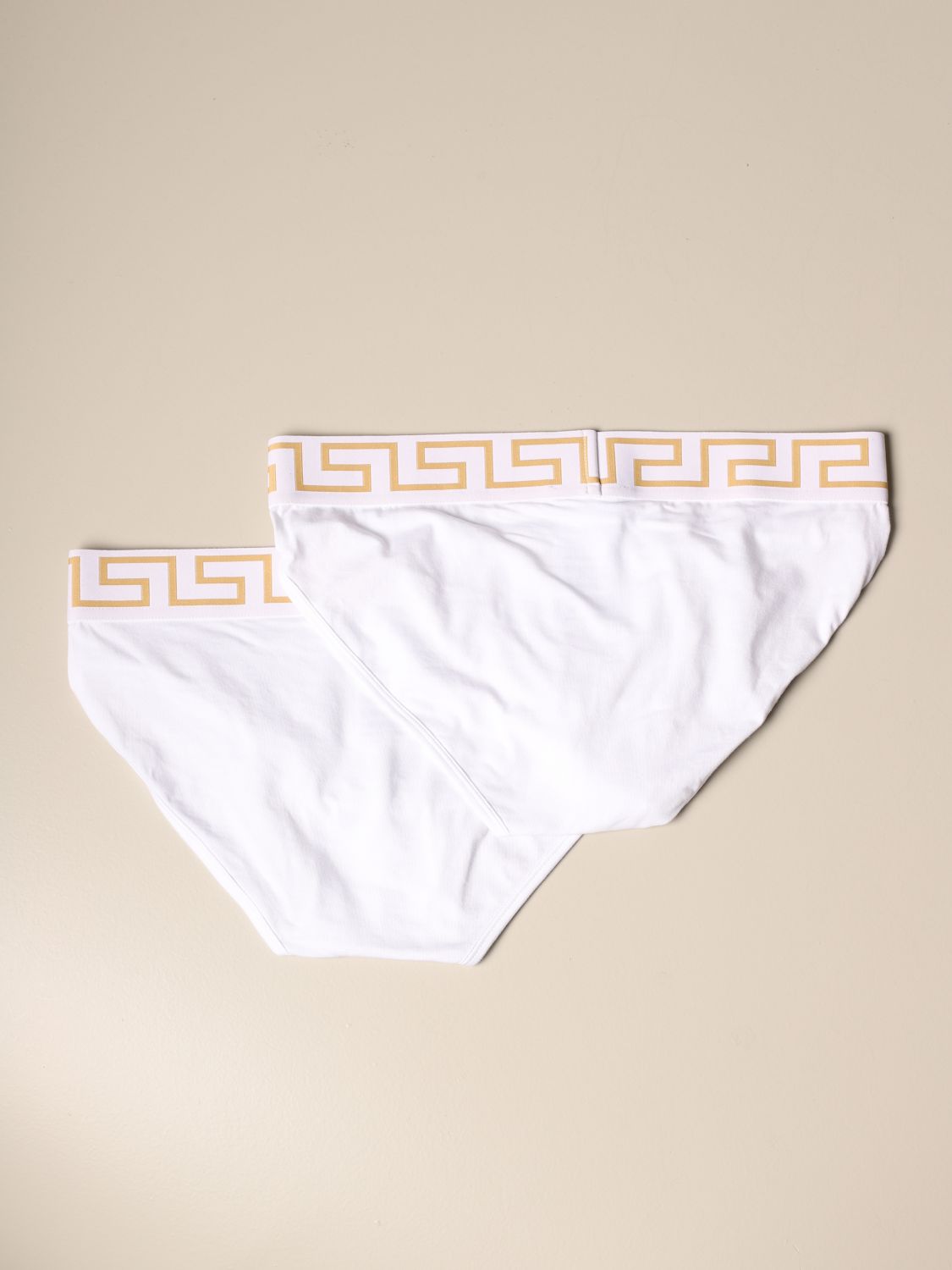 VERSACE: Set of 2 briefs with Greek | Underwear Versace Men White ...