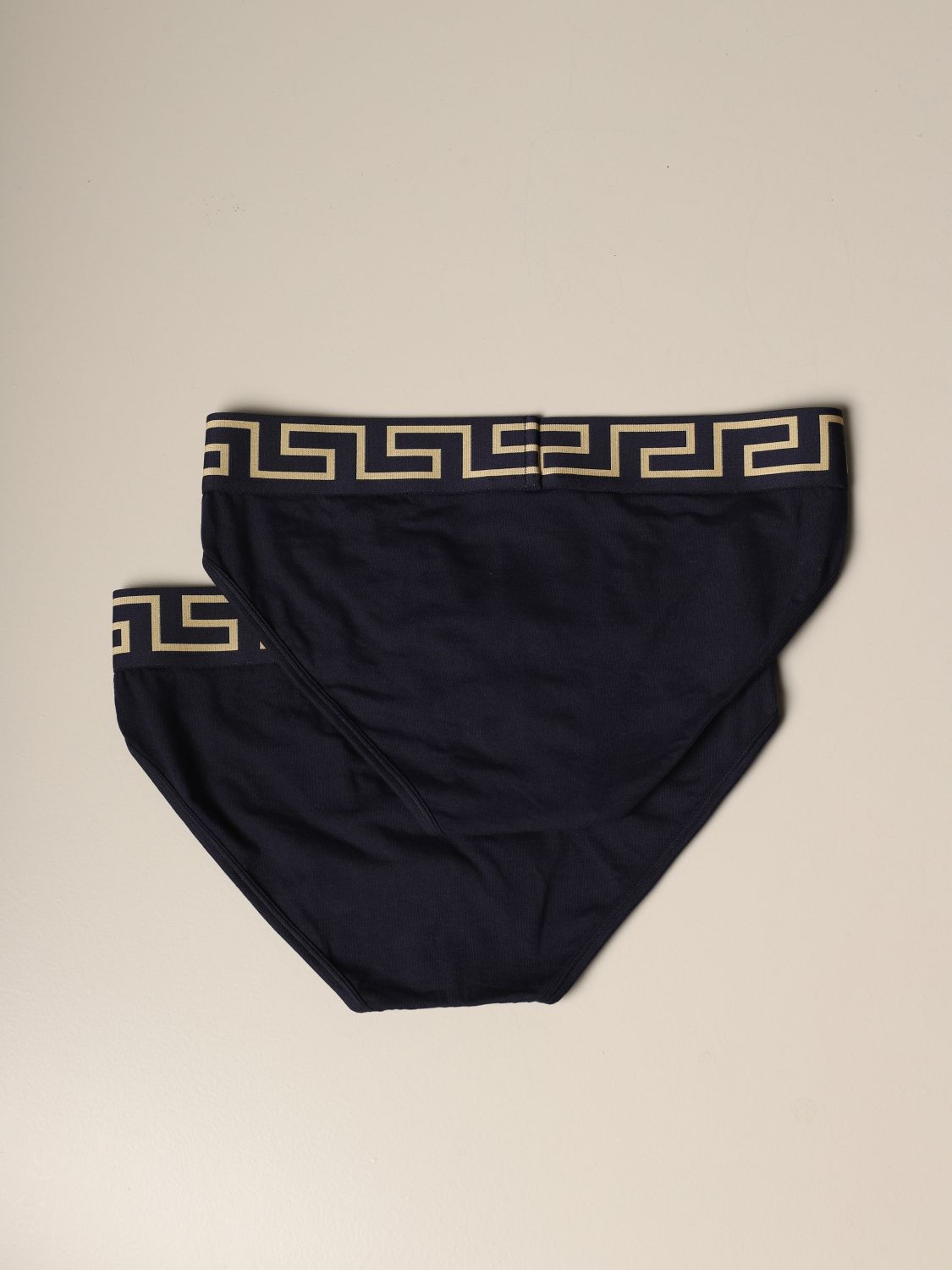 VERSACE: Set of 2 briefs with Greek | Underwear Versace Men Blue ...