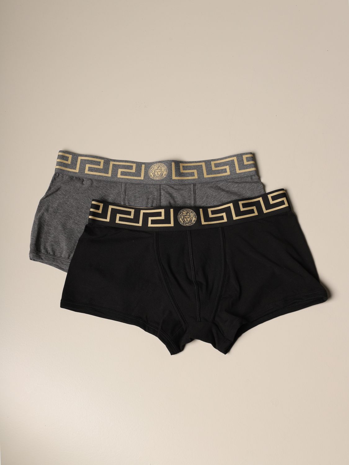 VERSACE: Set of 2 trunks with Greek | Underwear Versace Men Black ...