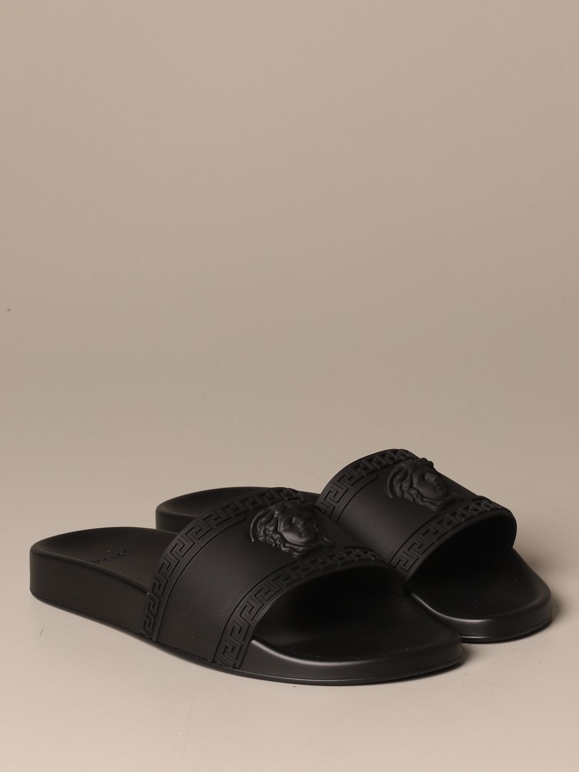 versace black flip flops