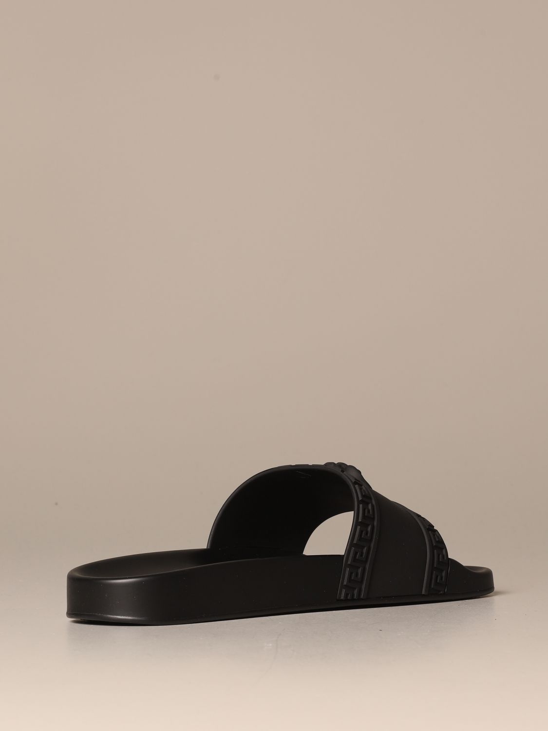 versace sandals black