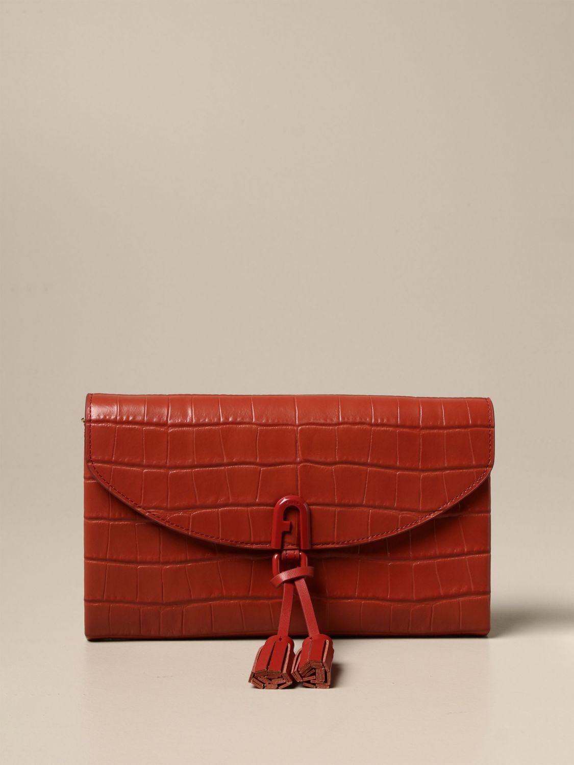 Furla 1927 Leather Bag in Red Womens Bags Shoulder bags 