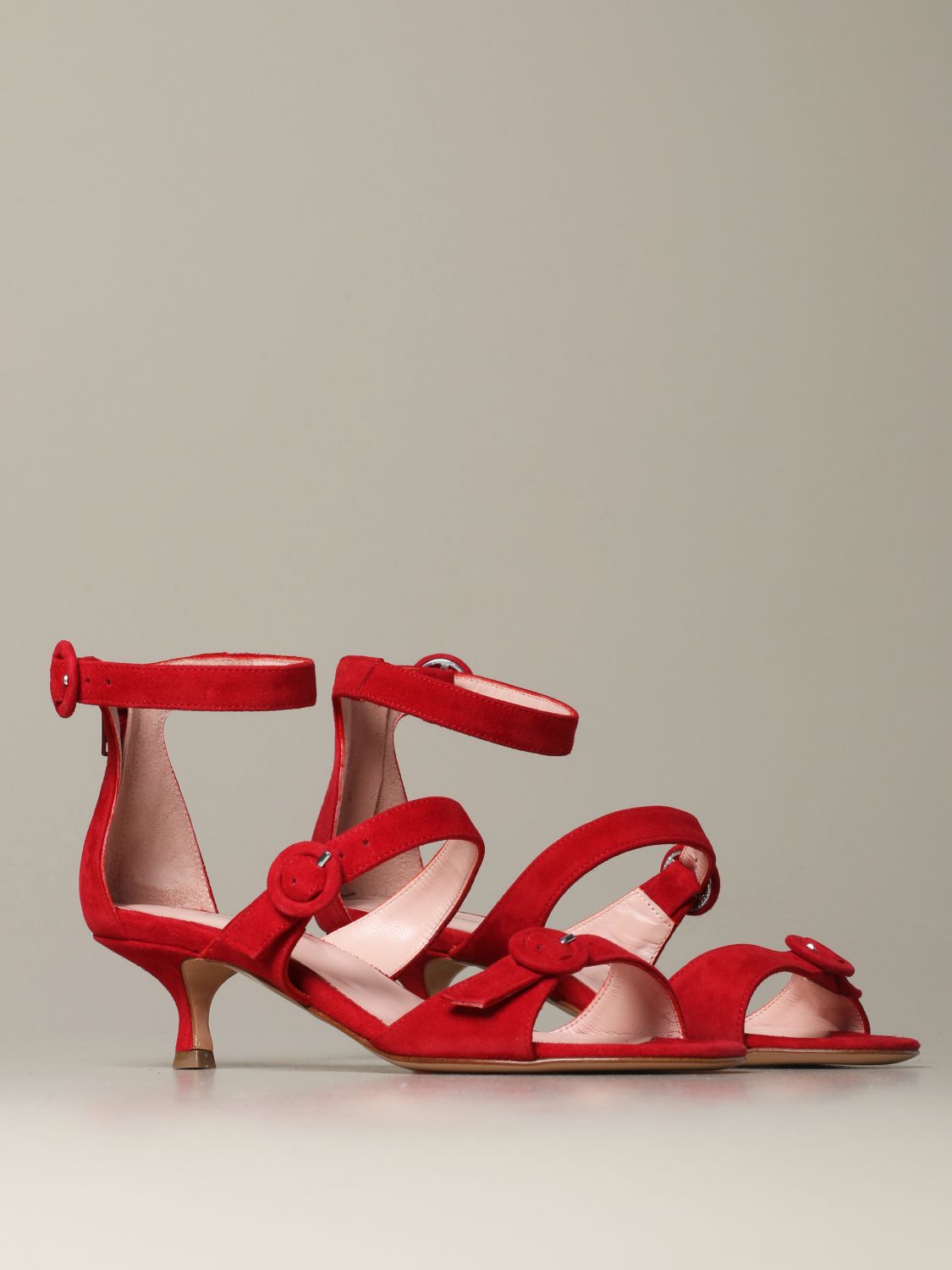 Anna F. Outlet: Sandalo 3 cinturini basso - Rosso | Sandali Con Tacco Anna  F. 3132 GIGLIO.COM
