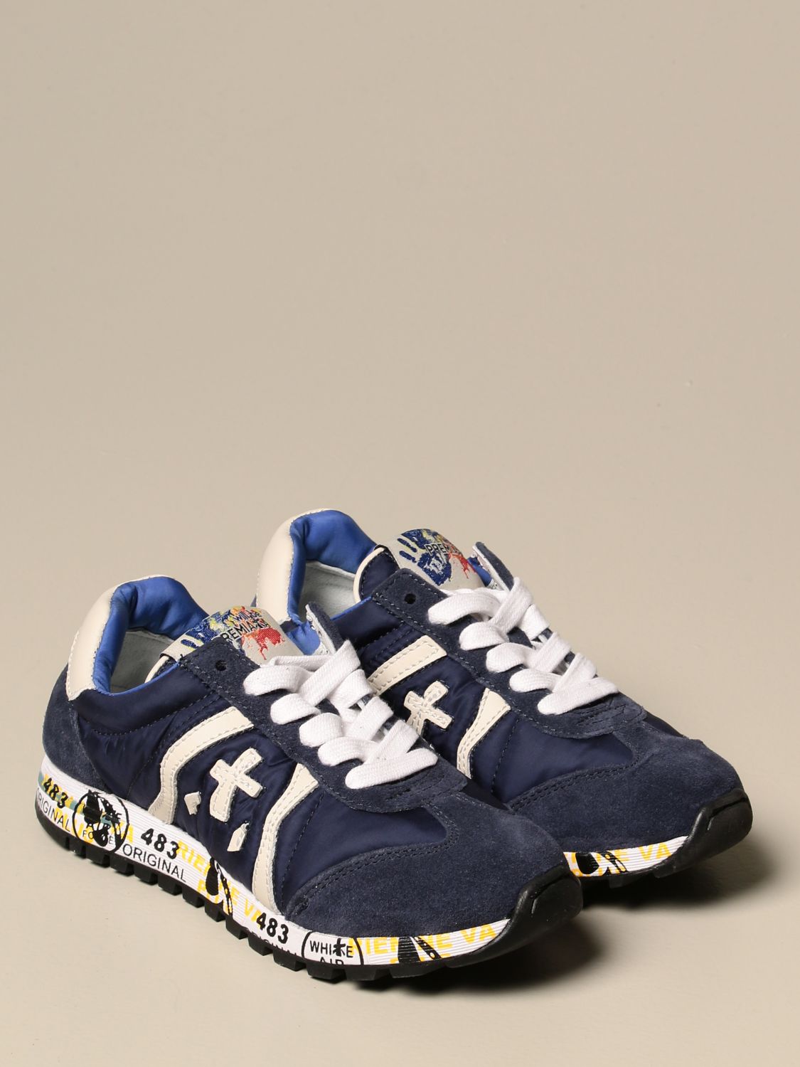 Premiata Outlet: Lucy sneakers in suede and nylon - Blue | Shoes Premiata  LUCY.. GIGLIO.COM