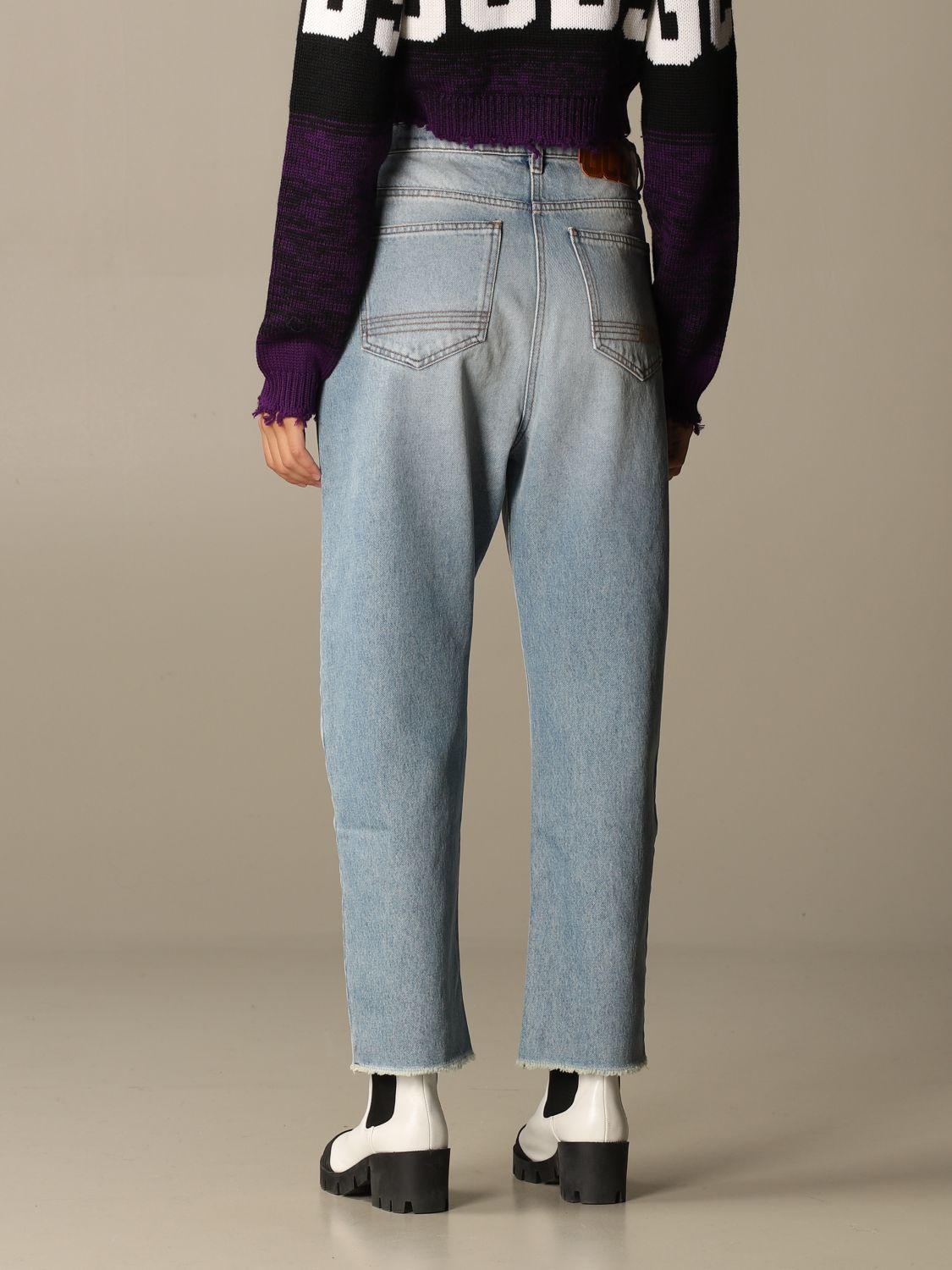 Gcds Outlet: Twist jeans in used denim - Stone Washed | Jeans Gcds  FW21W030019 NEW LIGHT BLUE GIGLIO.COM
