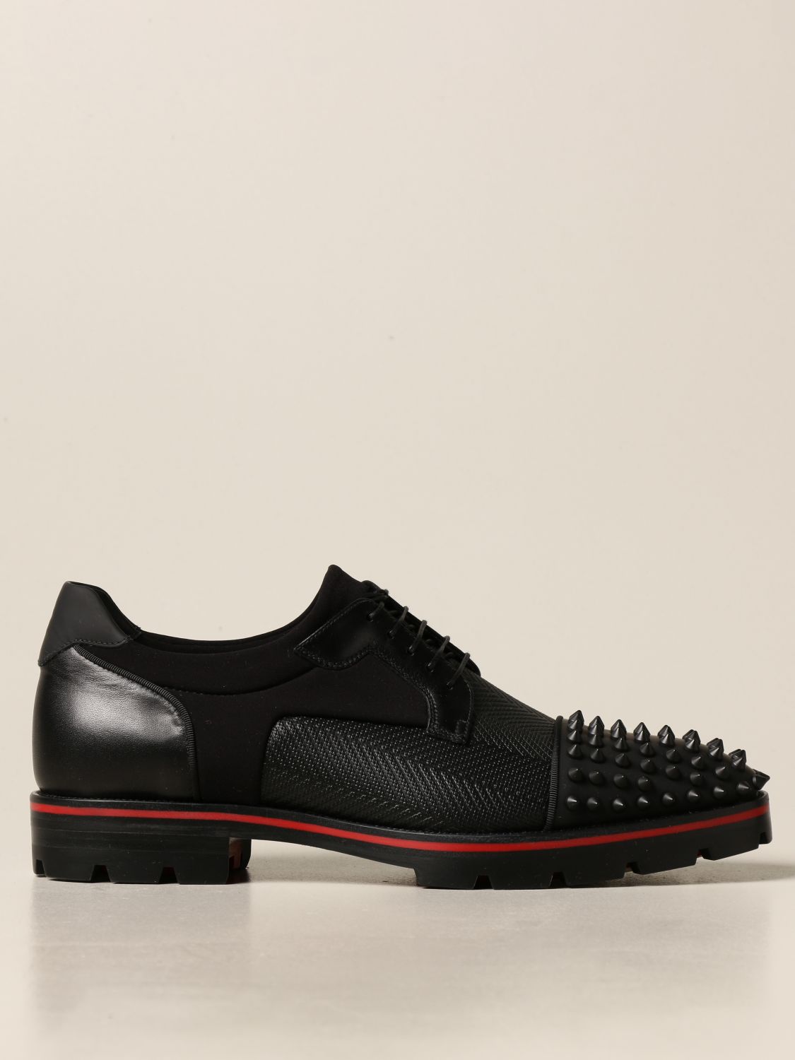 Luis Christian Louboutin shoe in leather with studs