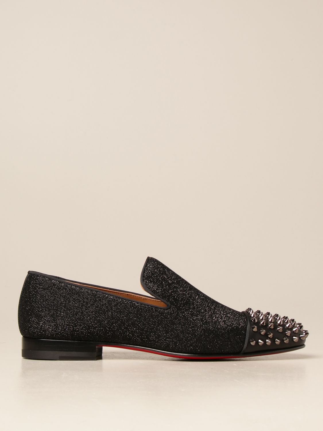 Spooky flat Christian Louboutin moccasin with studs