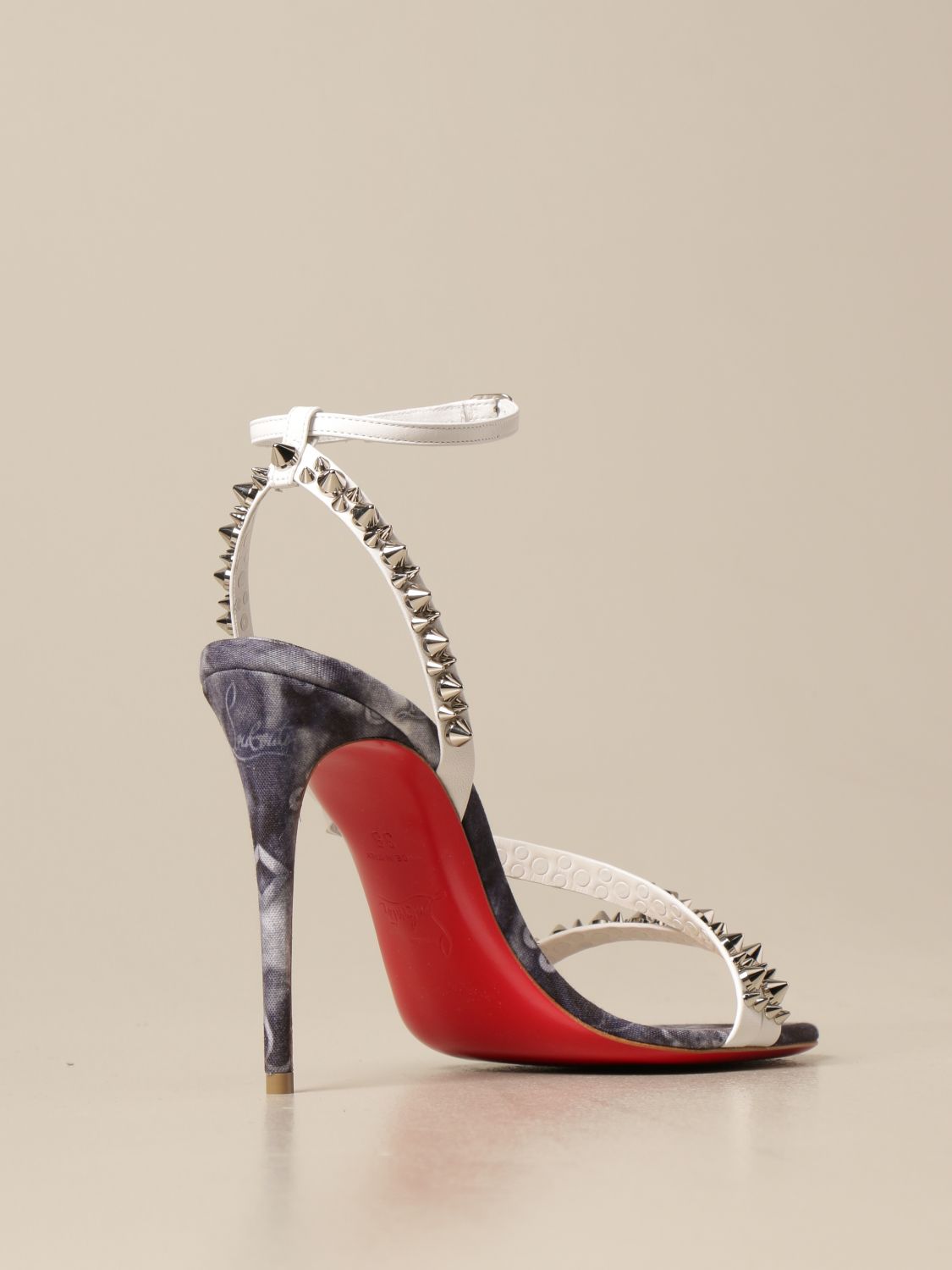 CHRISTIAN LOUBOUTIN: Mafaldina jeans punk sandal - Denim