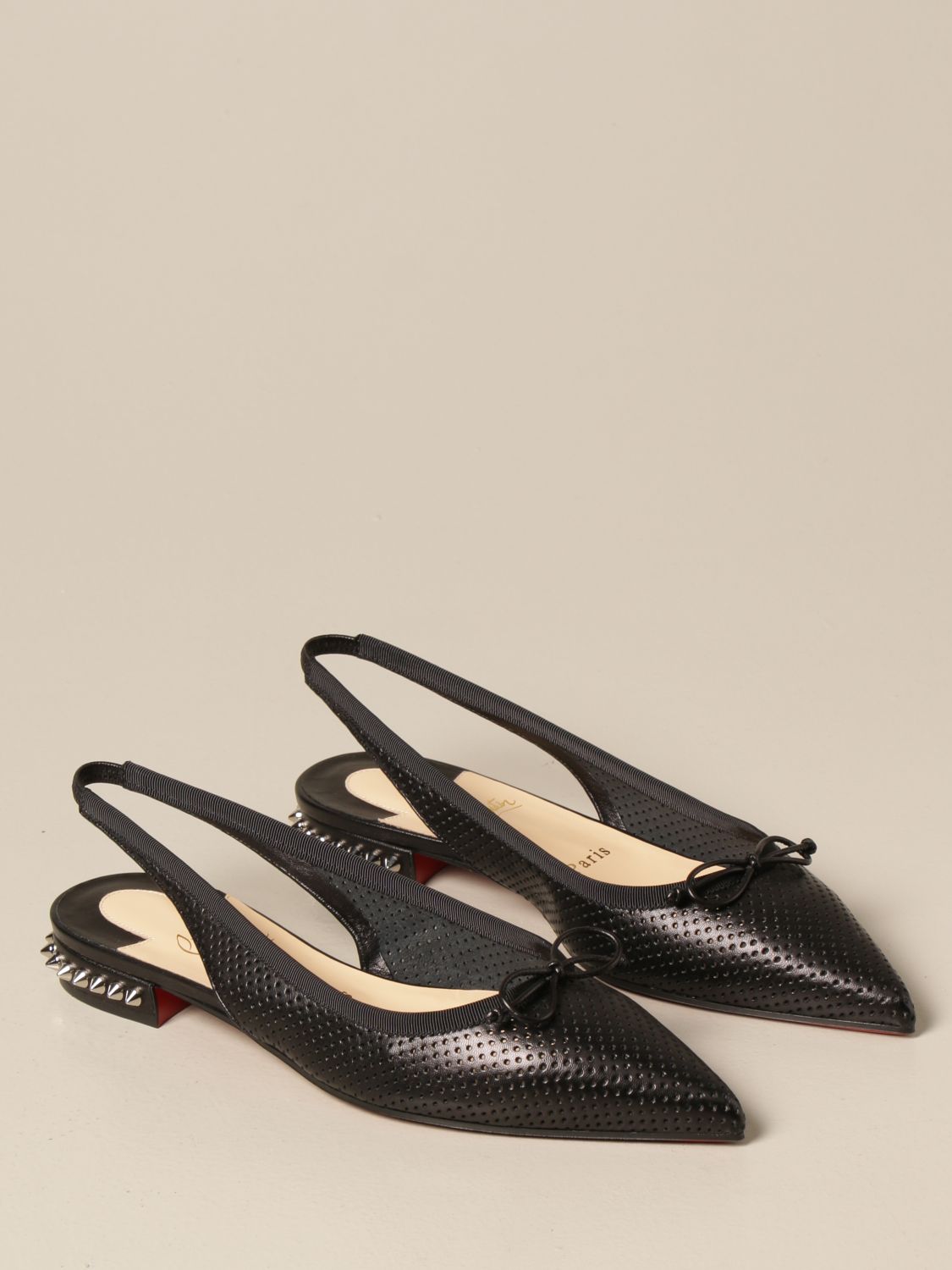 CHRISTIAN LOUBOUTIN: slingbacks in nappa leather with studs 