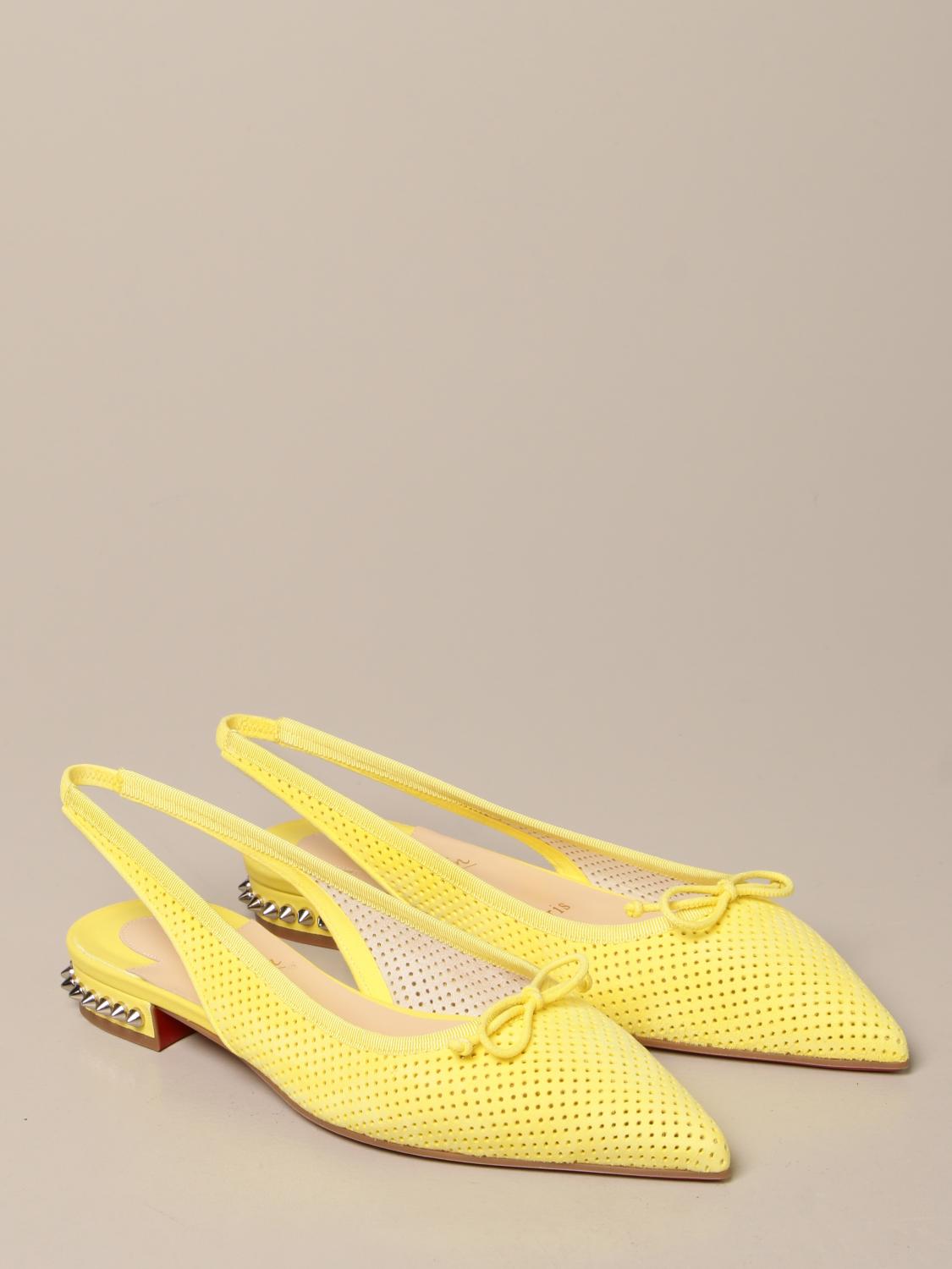 yellow christian louboutin shoes