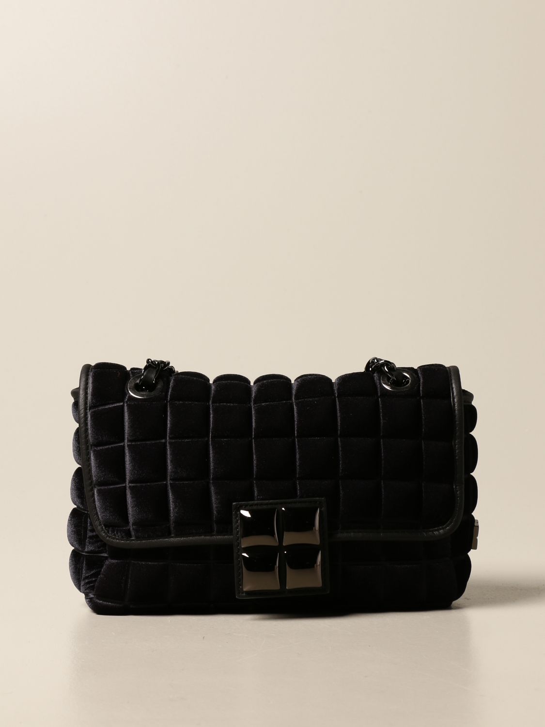 B PRIME: Borsa in velluto - Nero | Borsa A Mano B Prime NEW CHAIN PICCOLA  VELVET GIGLIO.COM