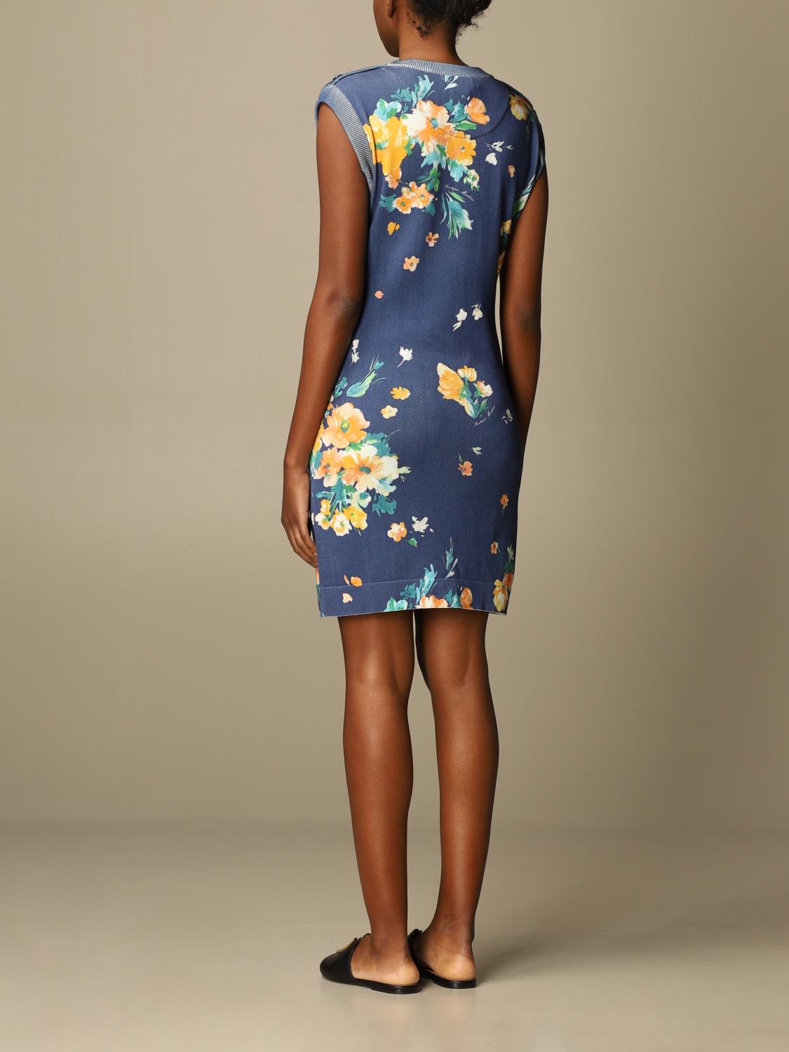 BOUTIQUE MOSCHINO Abito a tubino in cotone a fantasia Abito Boutique Moschino Donna Blue