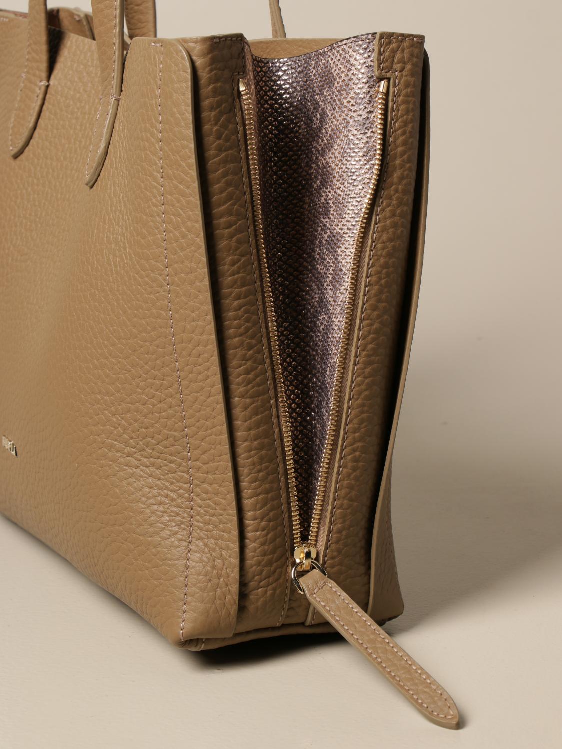 FURLA shoulder bag in textured leather Tote Bags Furla Women Dove