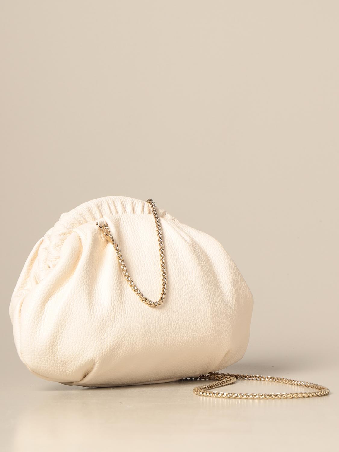 FURLA Evening bag in grained leather Yellow Cream Furla crossbody