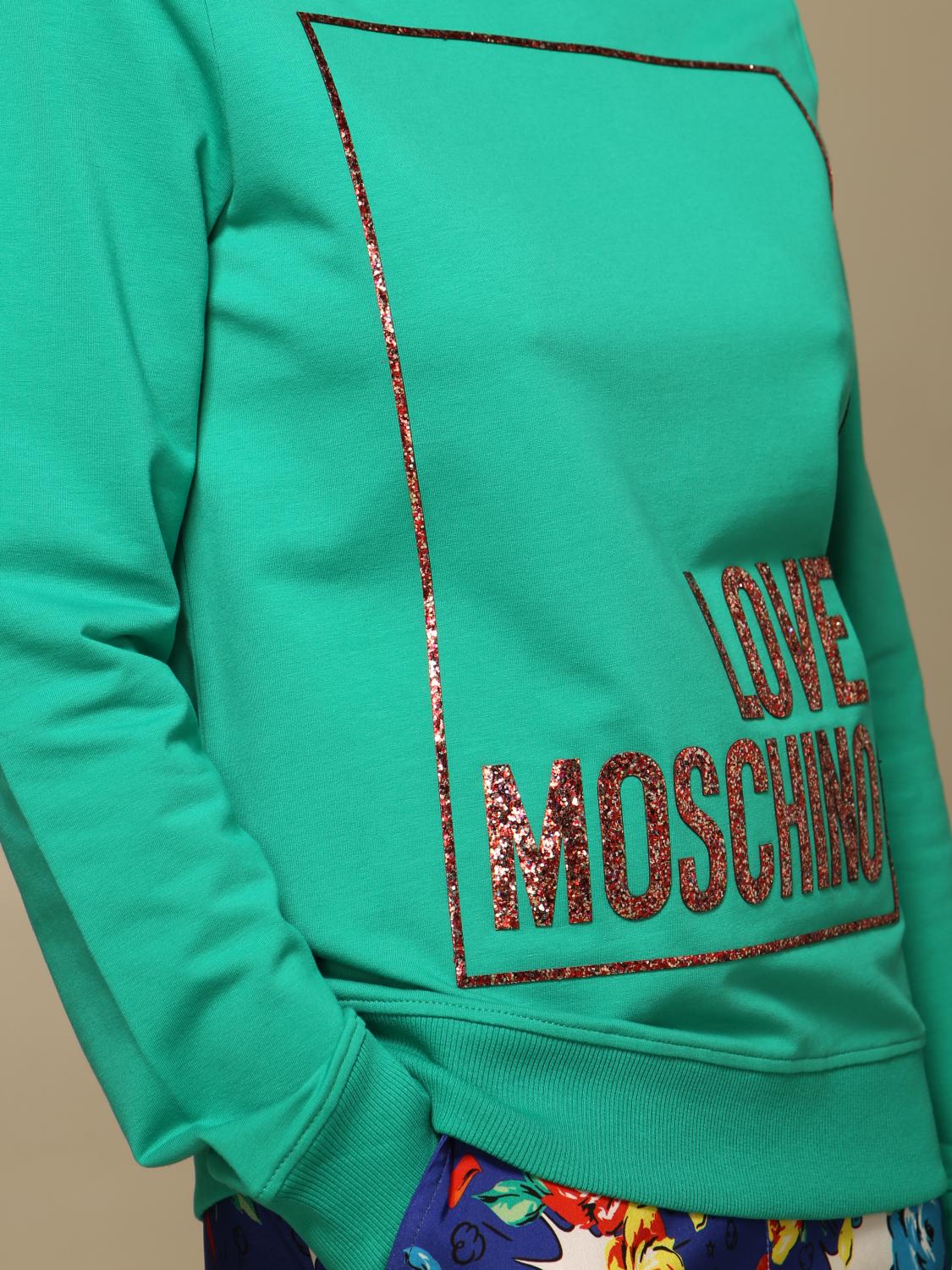 LOVE MOSCHINO: Sweat-shirt femme - Vert | Sweat-Shirt Love Moschino W630220 E2180 en ligne sur 