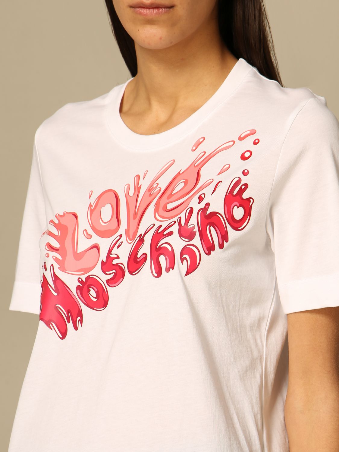 LOVE MOSCHINO: t-shirt in cotton with print | T-Shirt Love Moschino ...