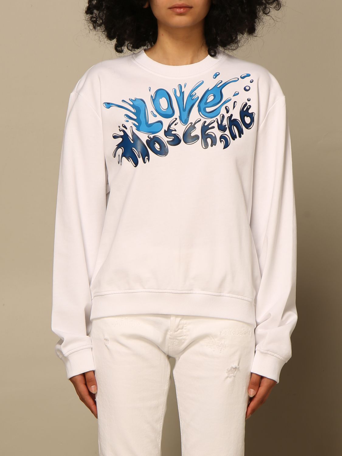 love moschino white sweatshirt